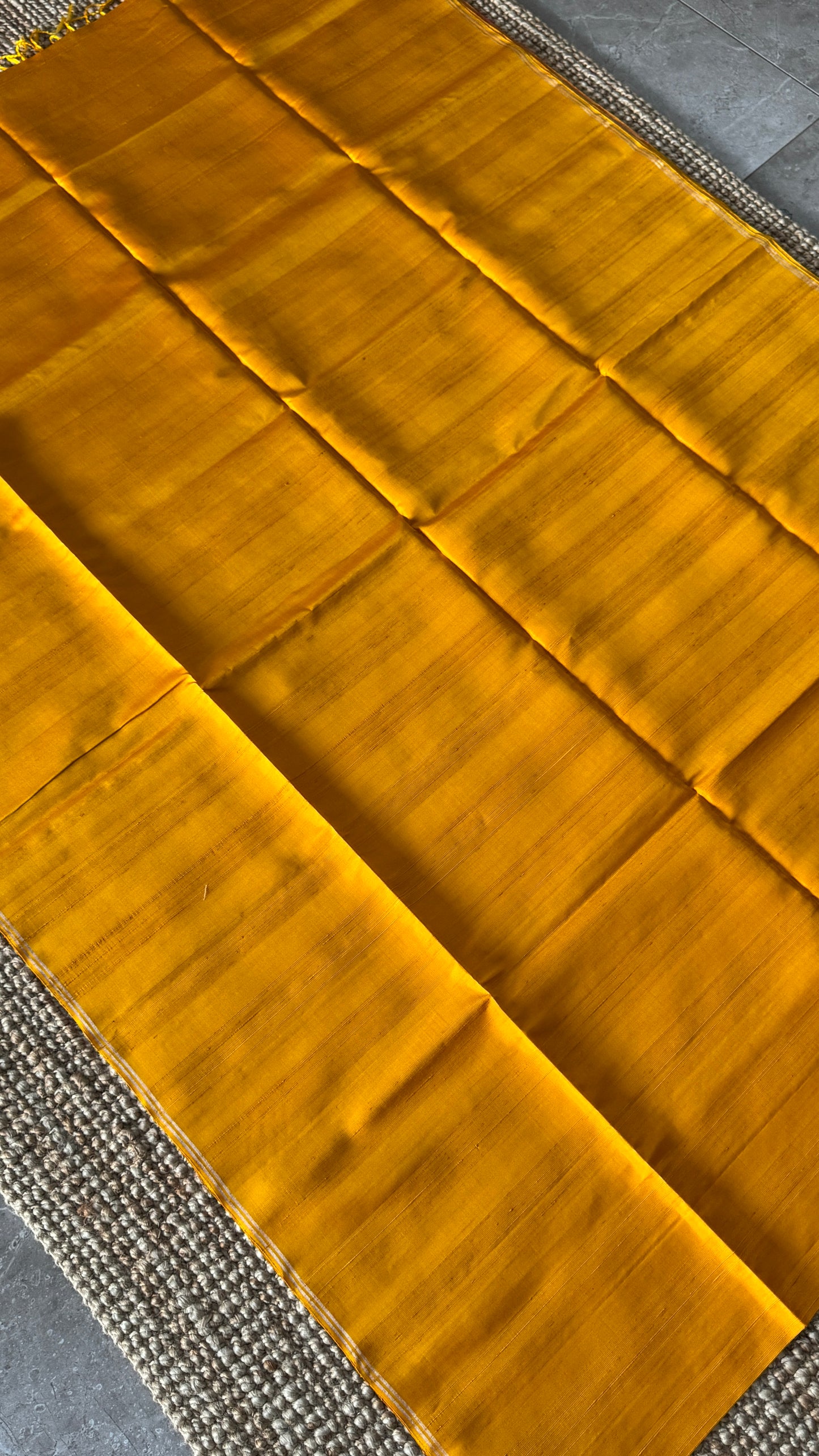 KANCHIVARAM PURE SOFT SILK HANDLOOM SAREE – MUSTARD YELLOW WITH BABY PINK PALLU