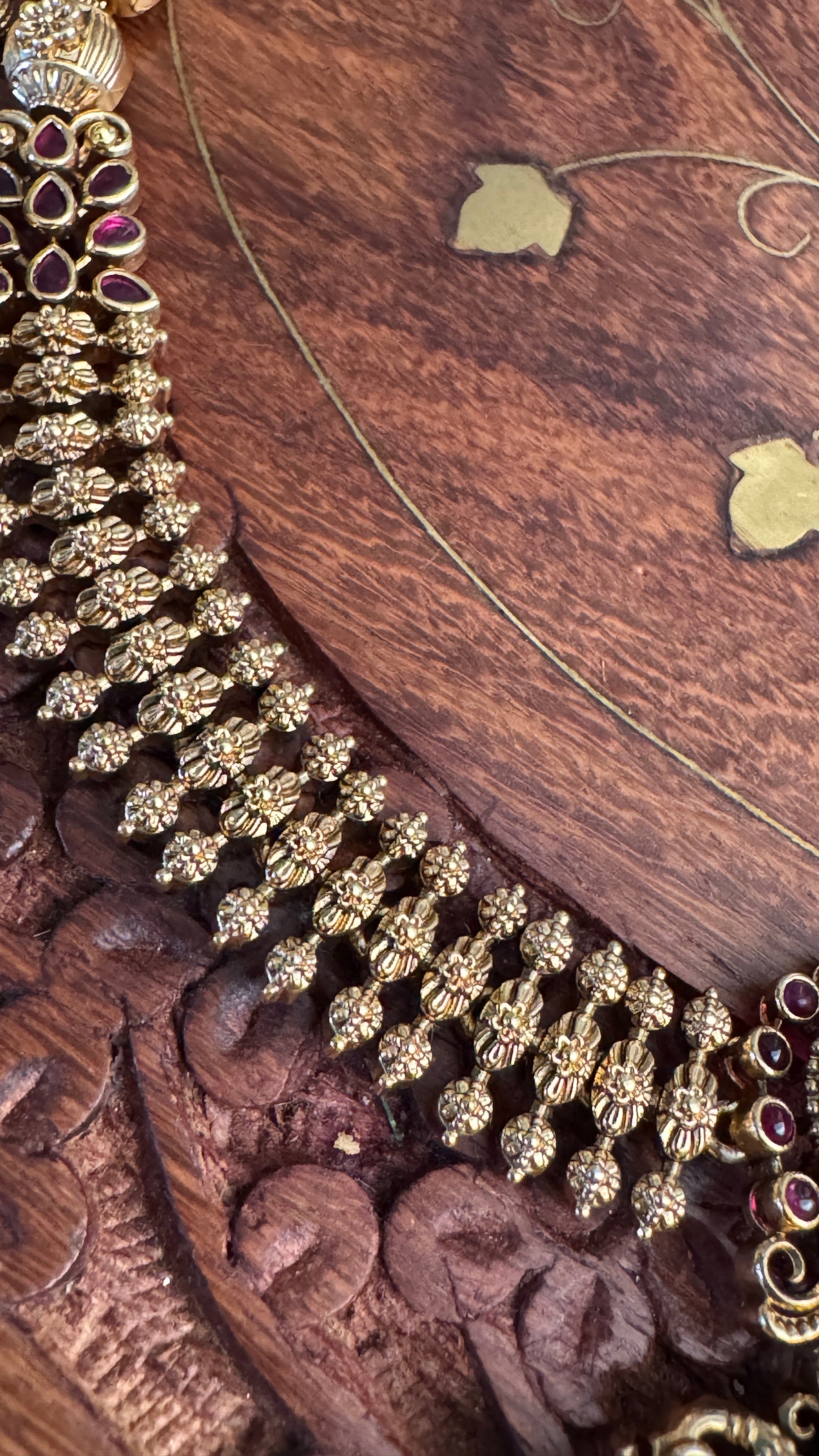 Unique Short Lakshmi Temple Necklace Jewellery Set with Jhumka