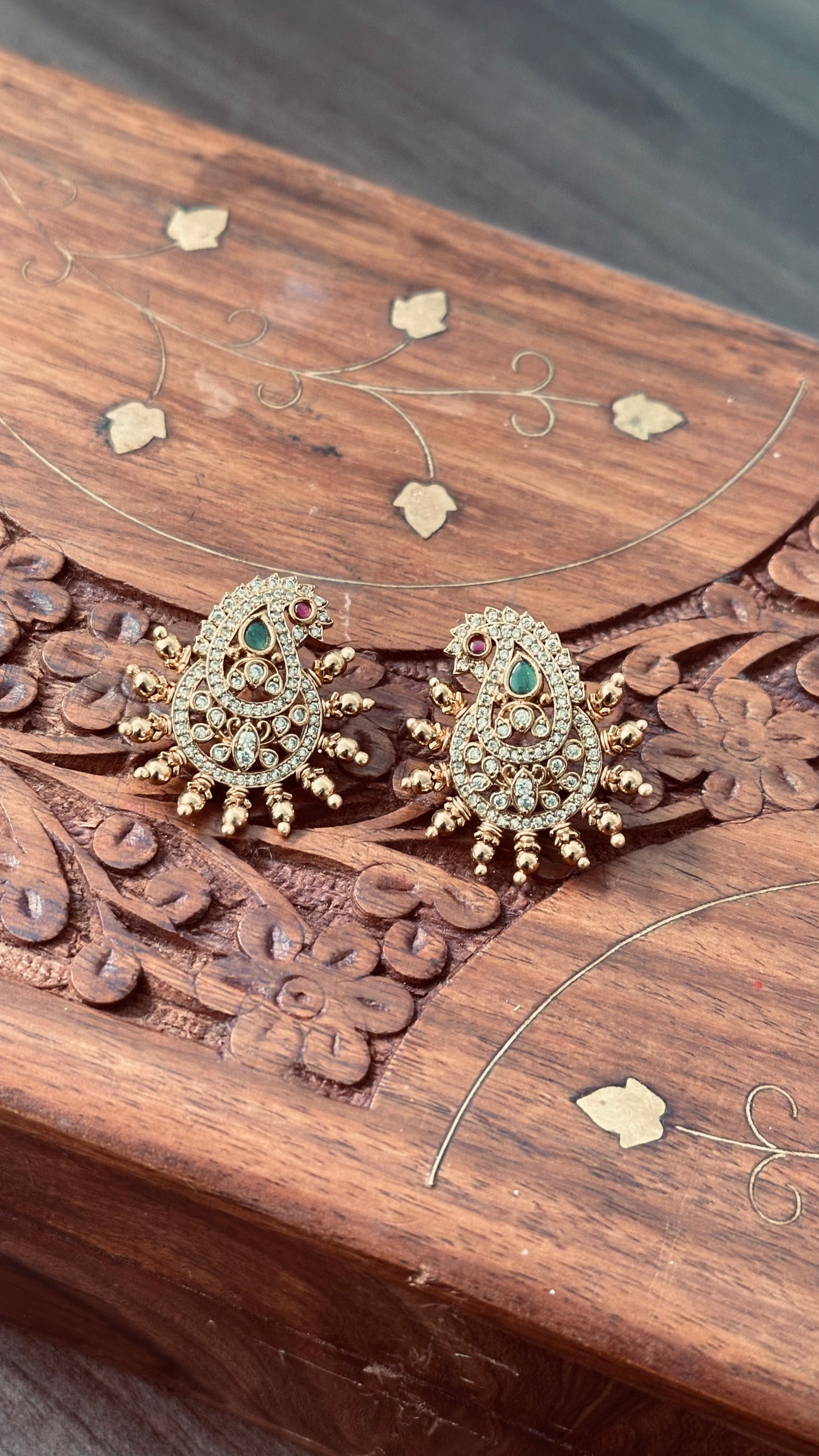 Gold Plated White Stone Stud