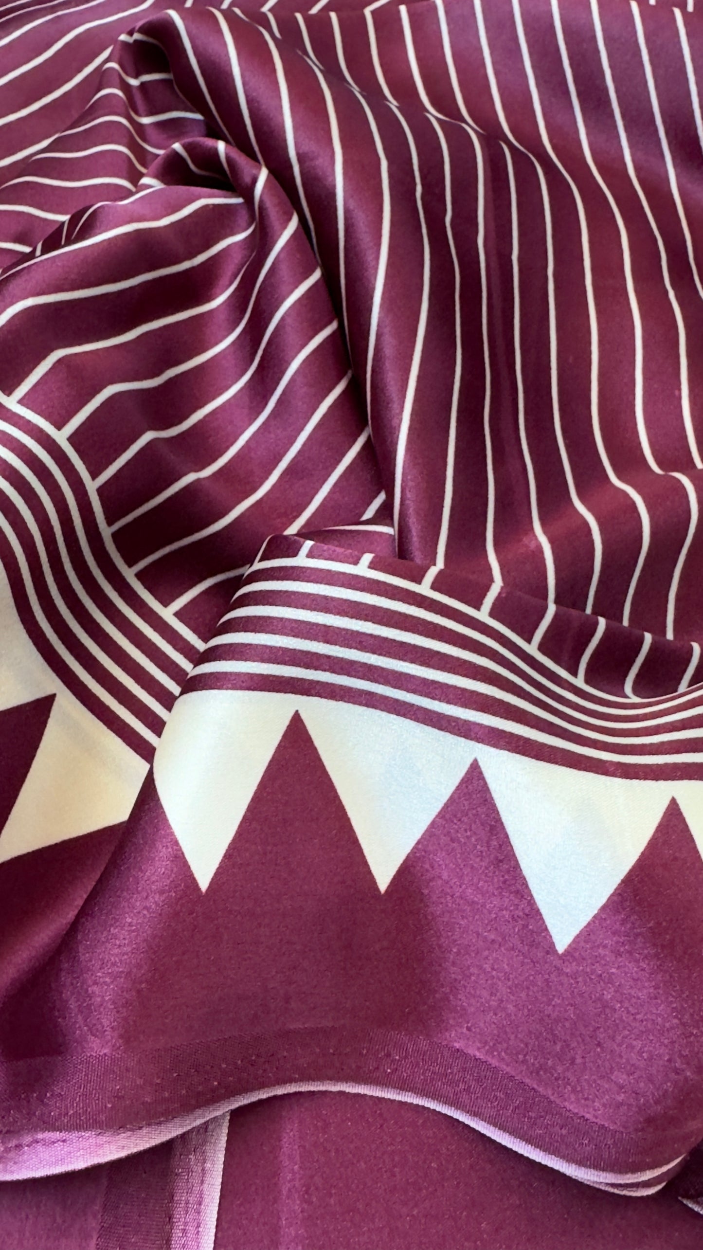 Wine Modal Satin Saree with Temple Printed Border & Circle Design Pallu