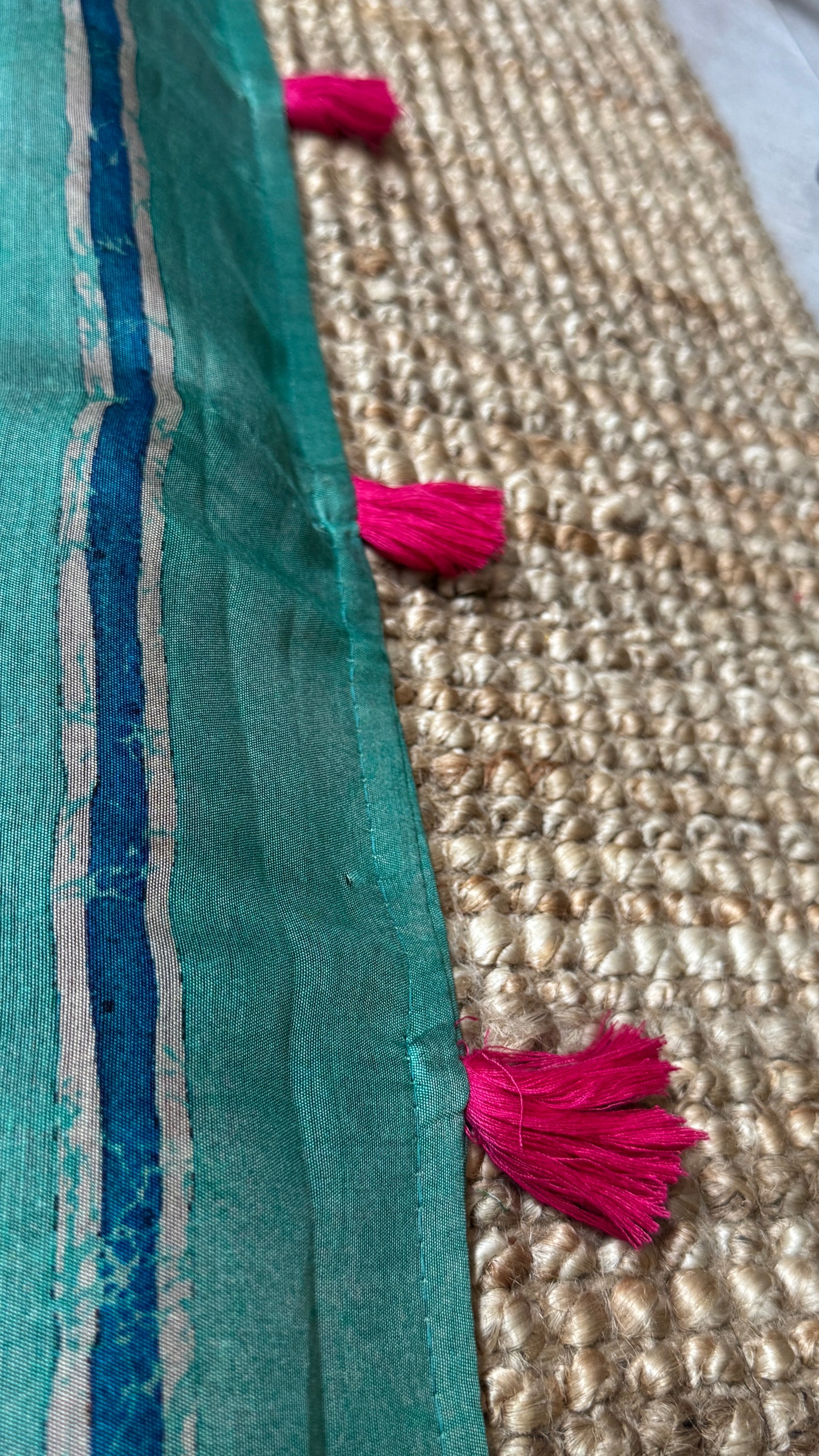 Pure Chanderi Cotton Silk Saree – Digital Batik Floral Print with Zari Border