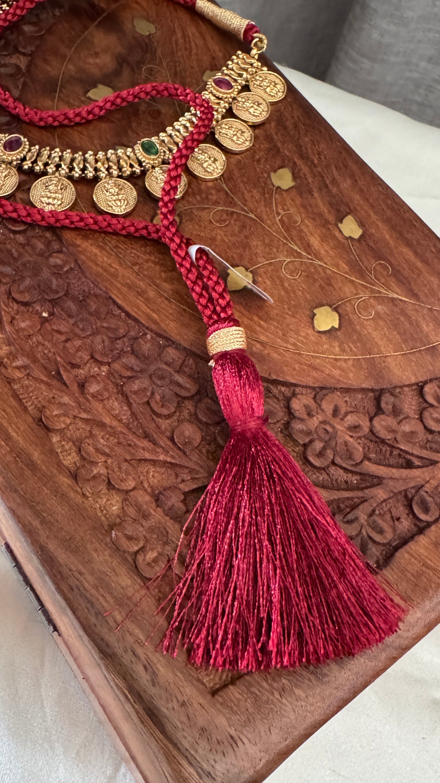 Gold-Plated Lakshmi Coin Necklace Set