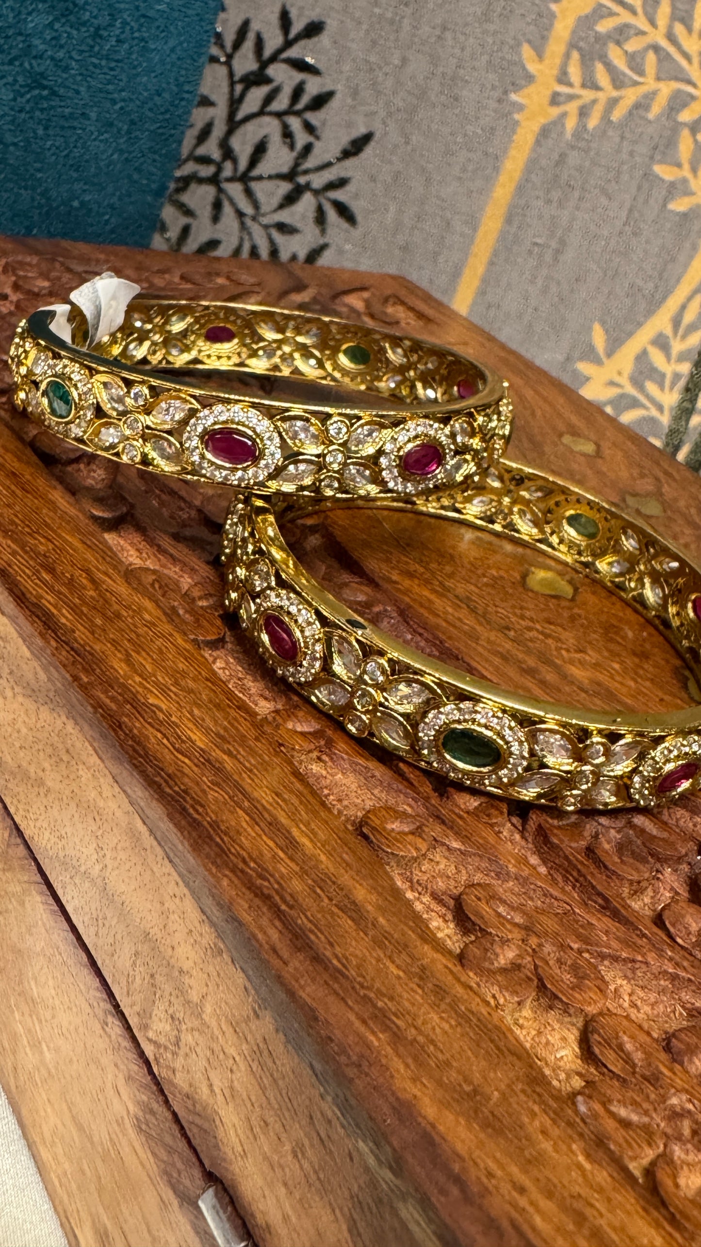 Antique gold plated Temple Bangle Jewellery