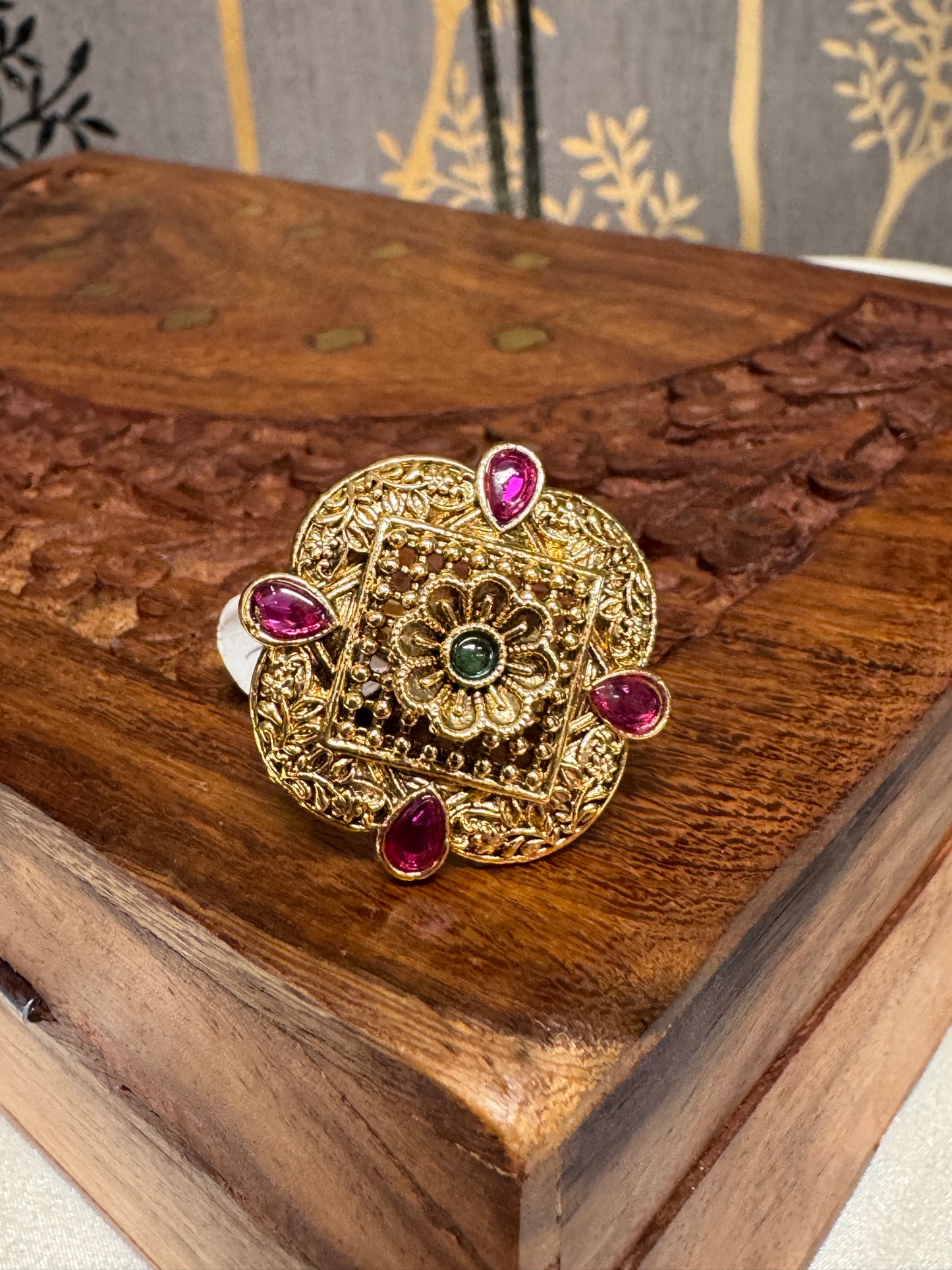 Antique Gold Plated Finger Ring