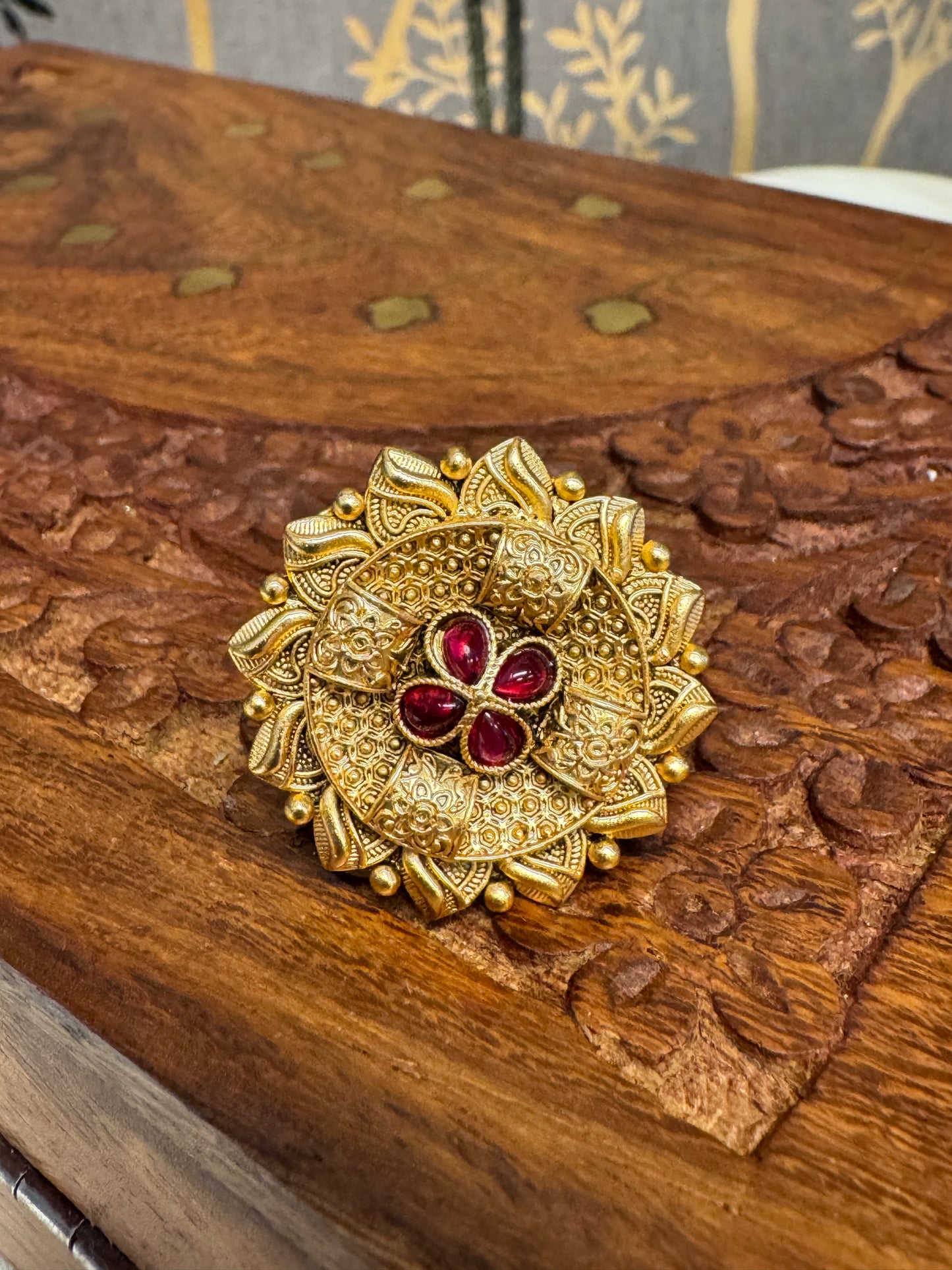 Antique Gold Plated Finger Ring