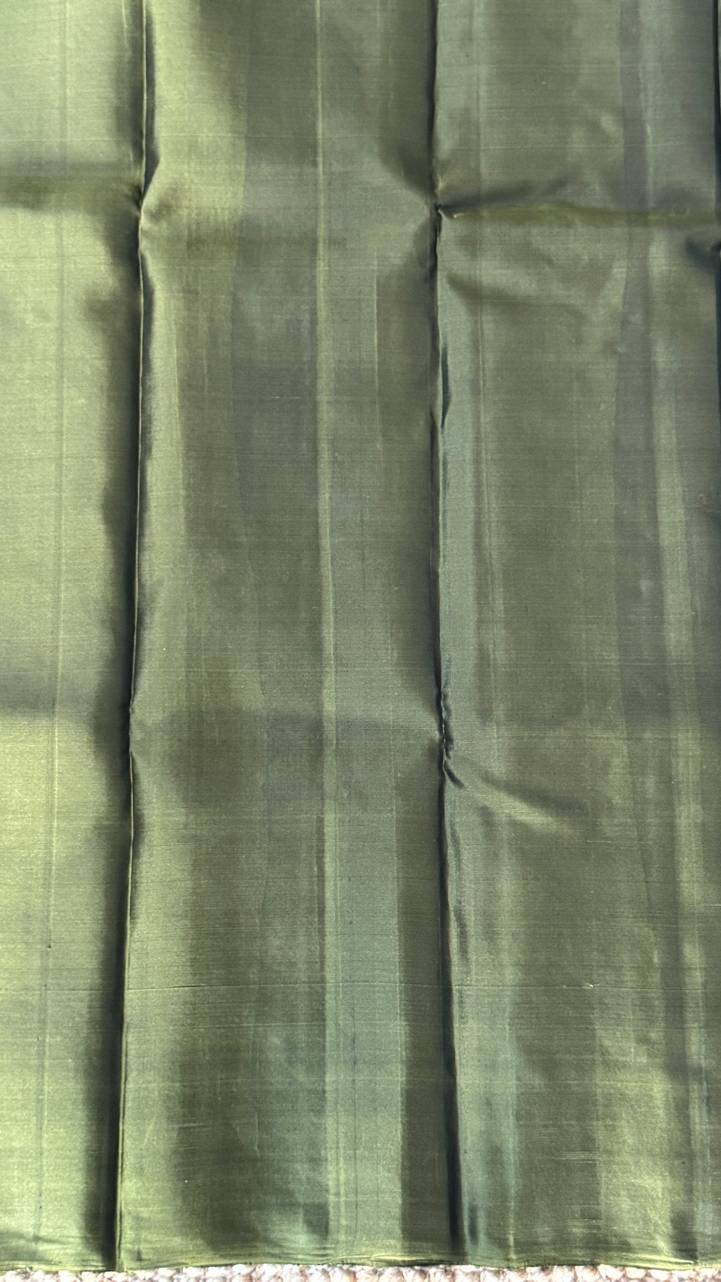 Pure Handloom Soft Silk Saree – Champagne color with Olive green