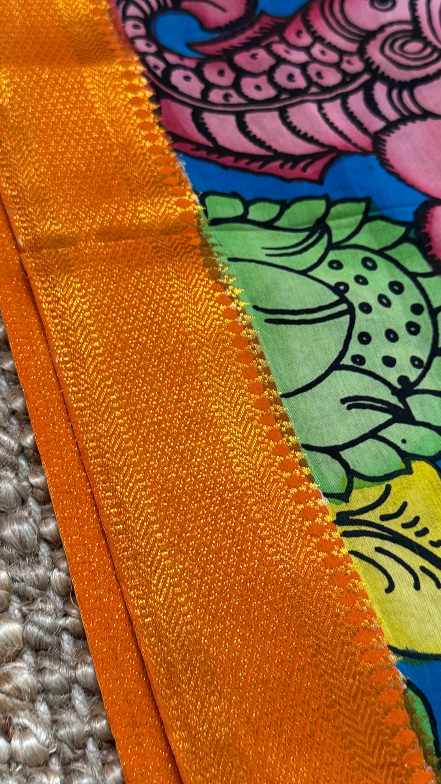 Hand-Painted Kalamkari Bangalore Silk Dupatta/Scarf