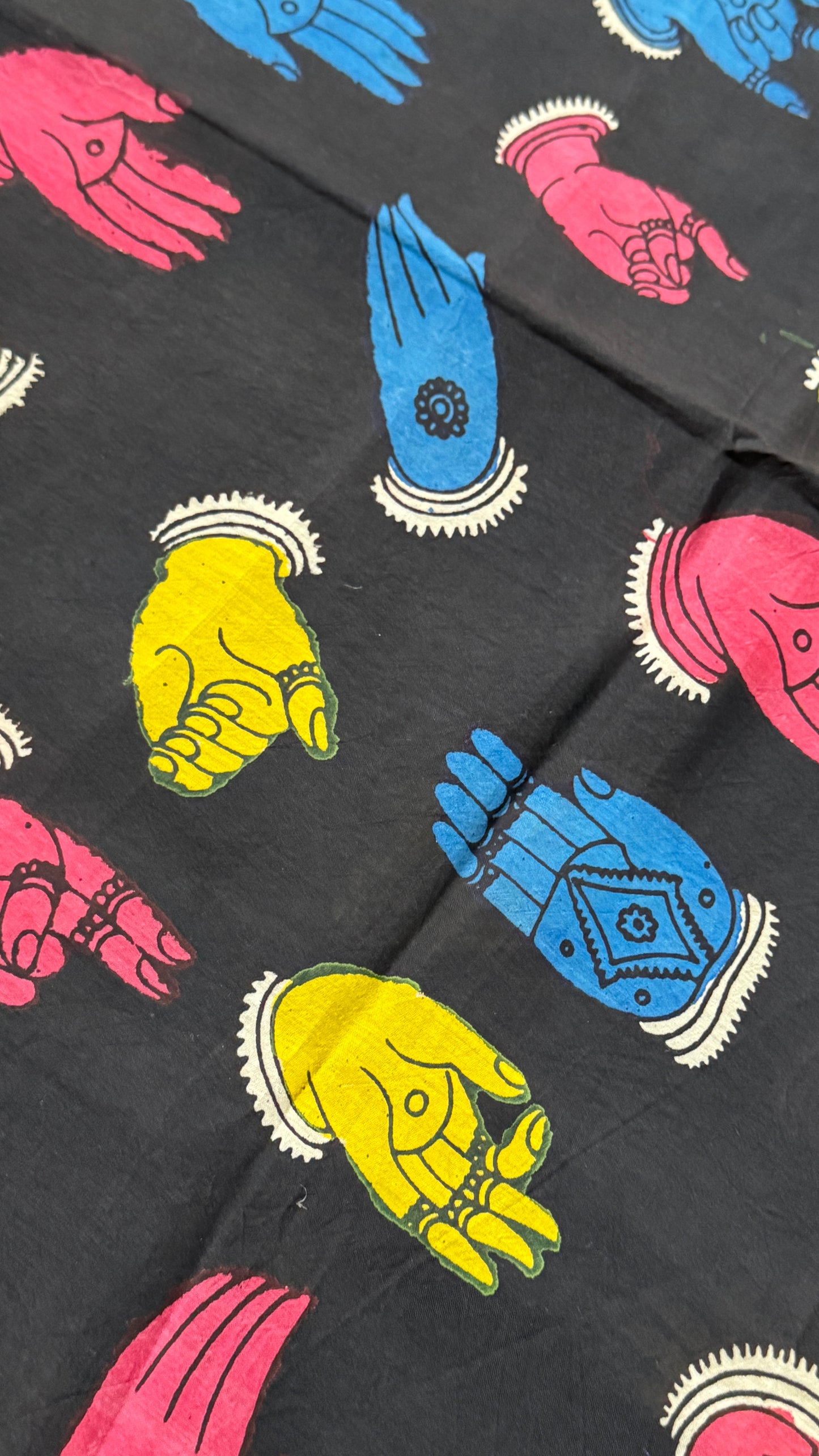 Hand-Painted Kalamkari Bangalore Silk Dupatta/Scarf