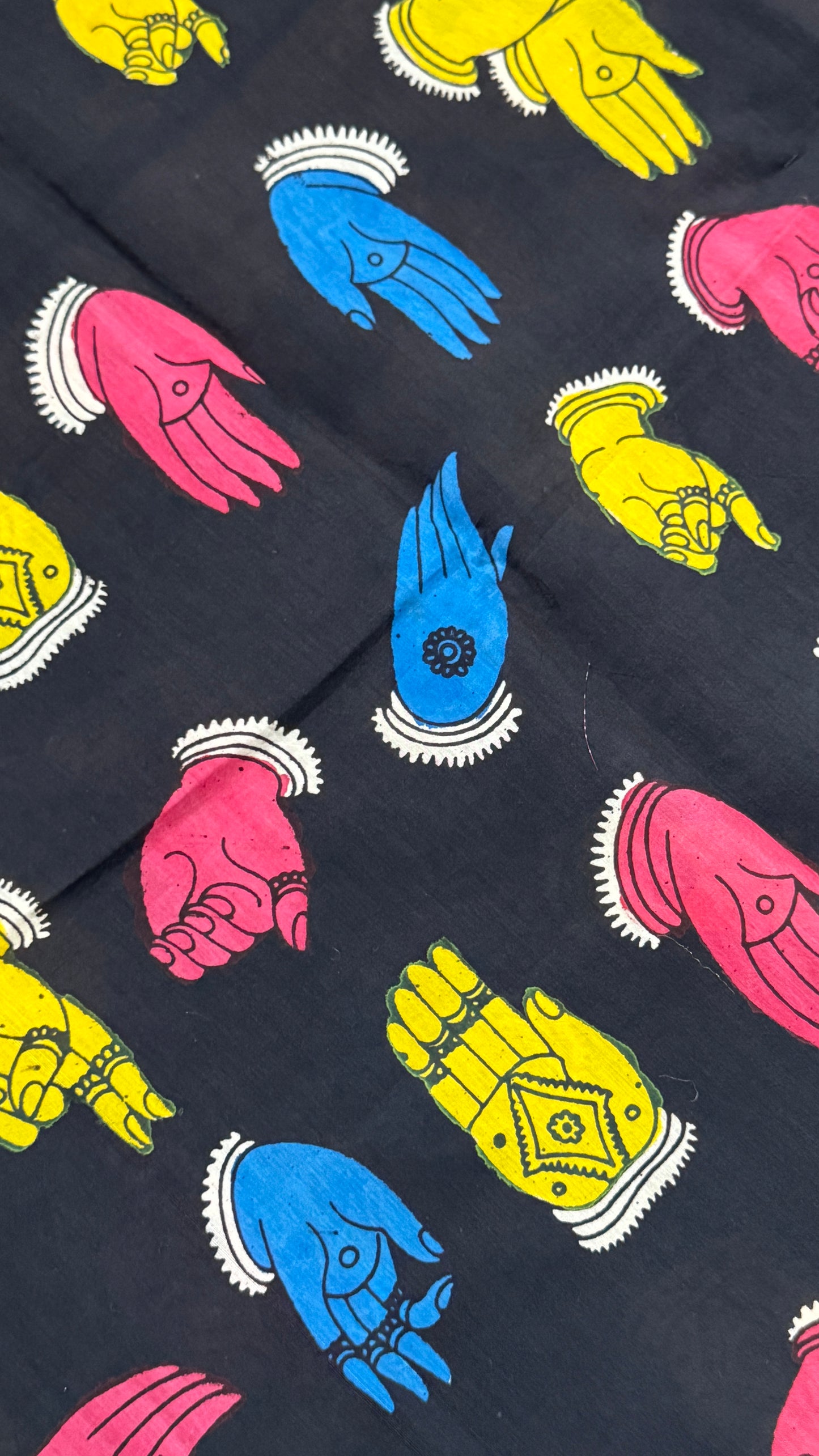 Hand-Painted Kalamkari Bangalore Silk Dupatta/Scarf