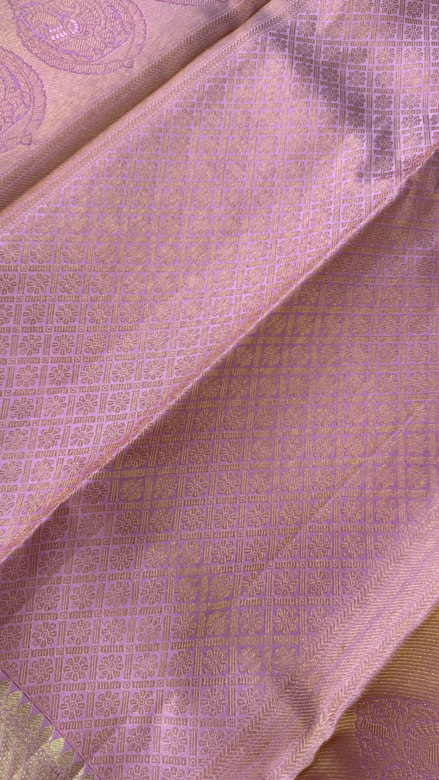 Pure Handloom Kanchivaram Silk Saree – Pink Bridal Saree with Silver Zari Weaving and Gold Border