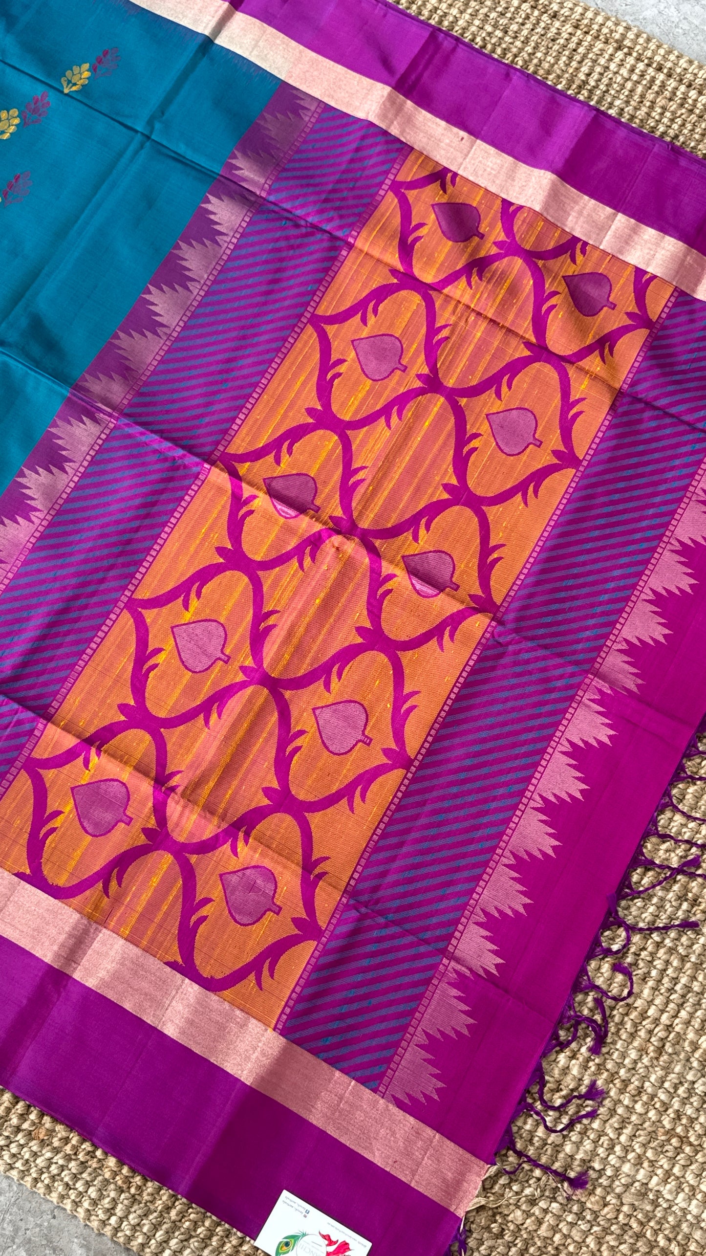PURE SOFT SILK HANDLOOM SAREE – Blue and Pink