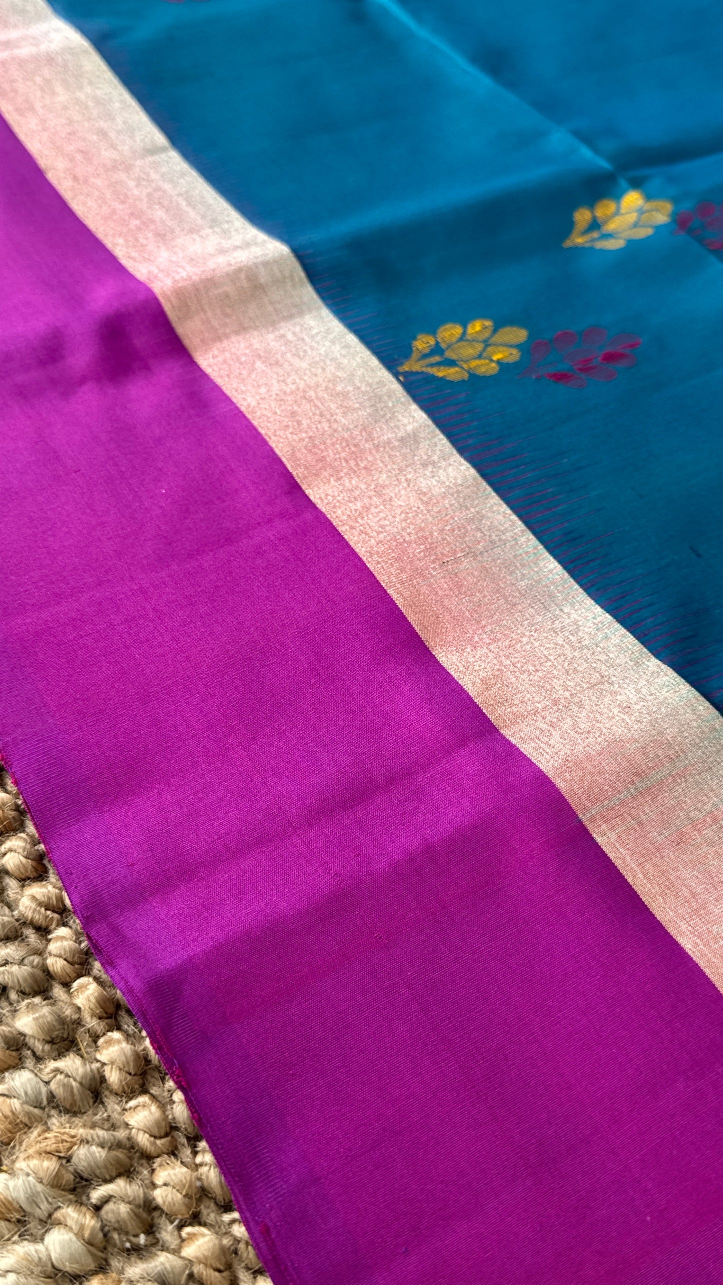 PURE SOFT SILK HANDLOOM SAREE – Blue and Pink