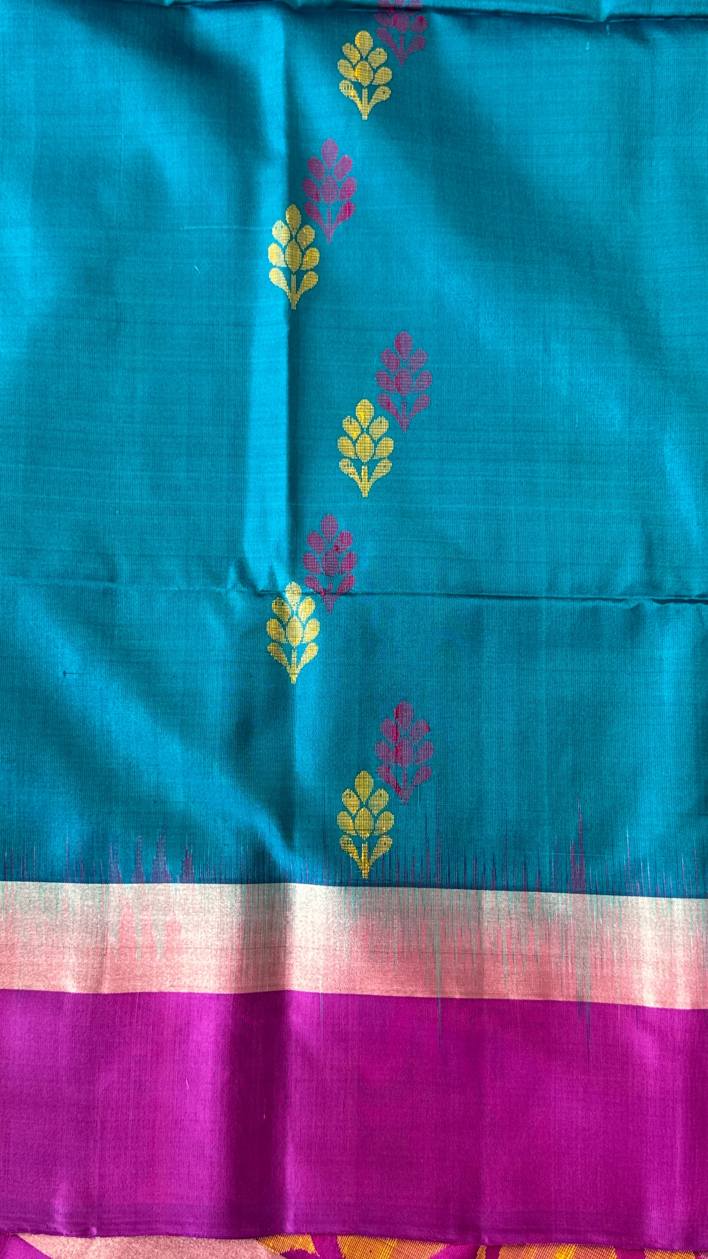 PURE SOFT SILK HANDLOOM SAREE – Blue and Pink