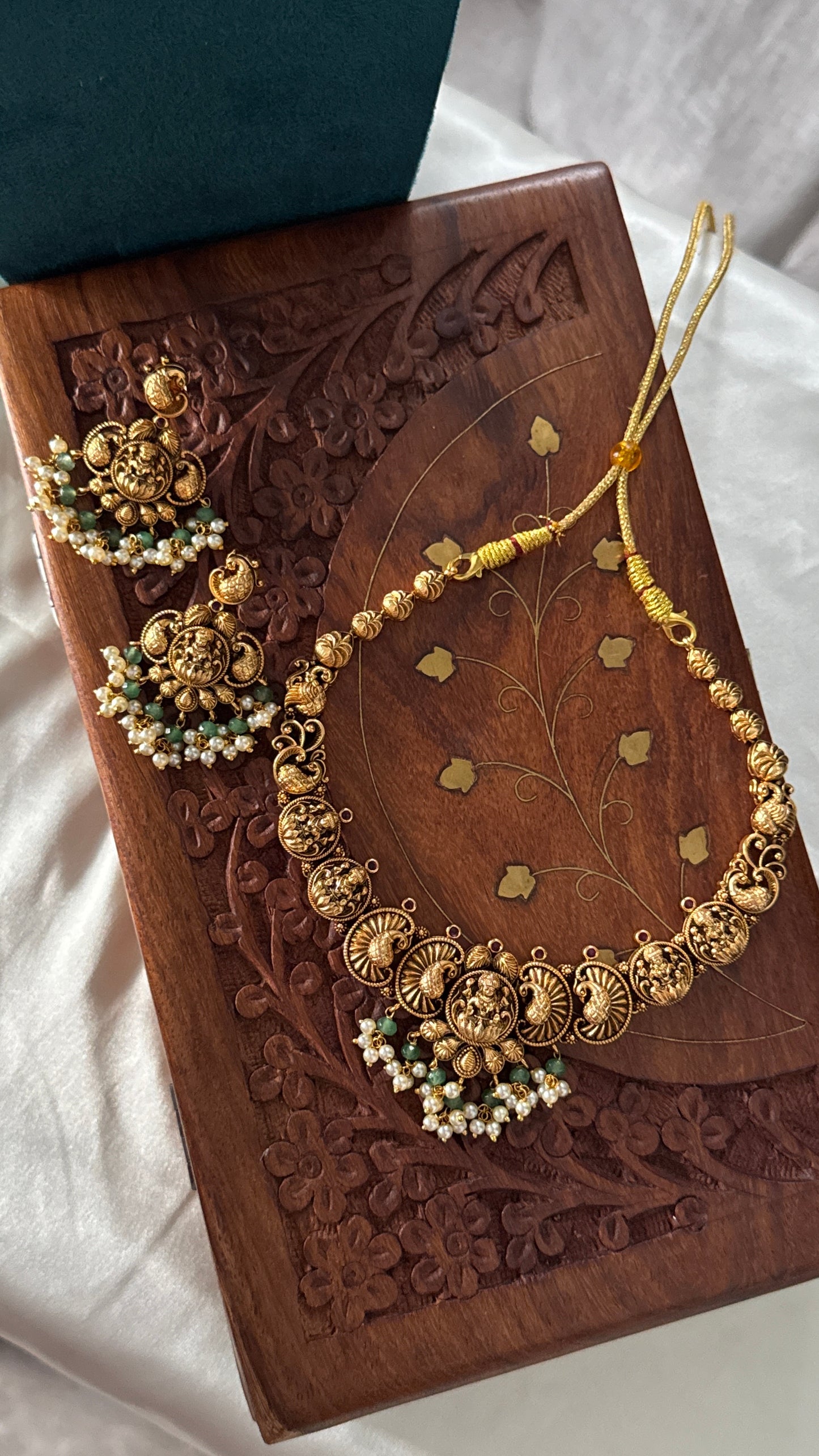 Antique Gold-Plated Lakshmi Temple Choker Set