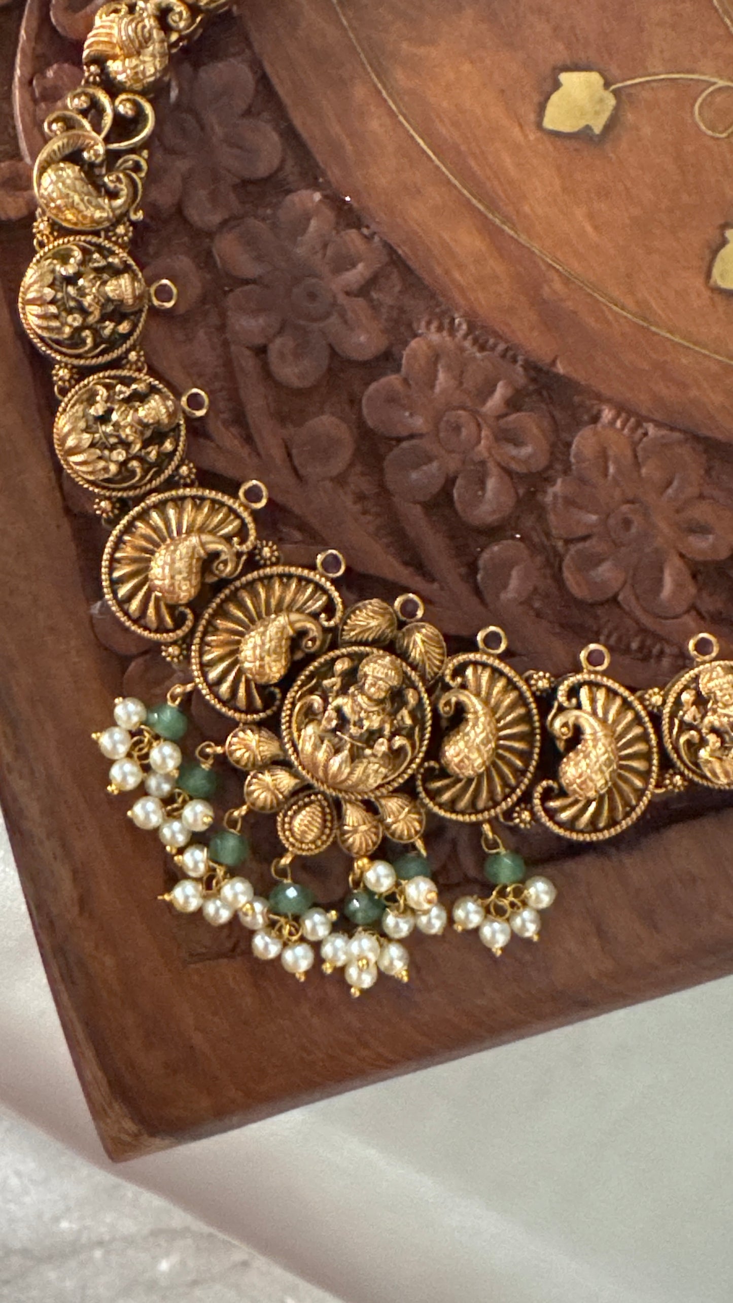 Antique Gold-Plated Lakshmi Temple Choker Set