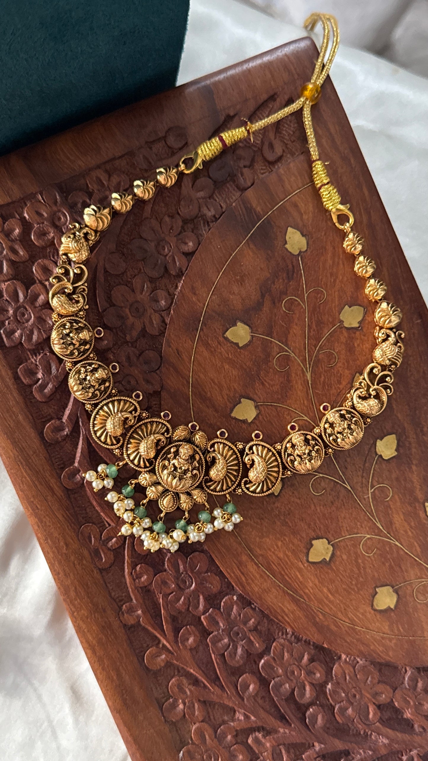 Antique Gold-Plated Lakshmi Temple Choker Set