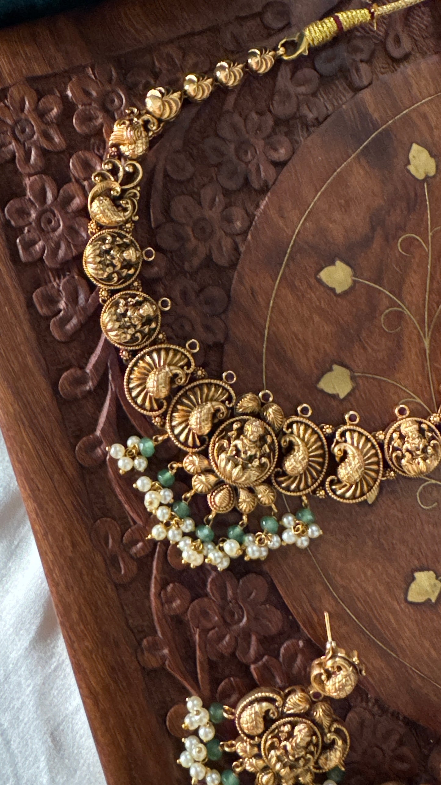 Antique Gold-Plated Lakshmi Temple Choker Set