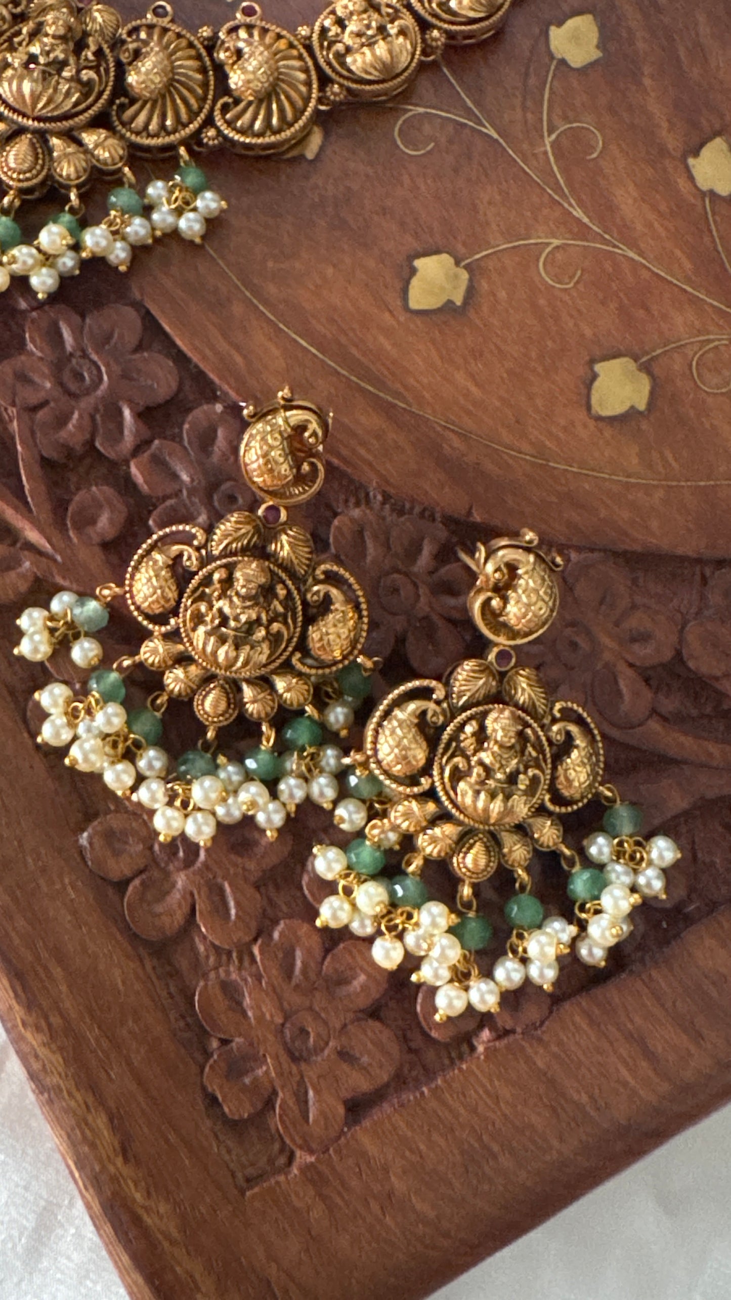 Antique Gold-Plated Lakshmi Temple Choker Set