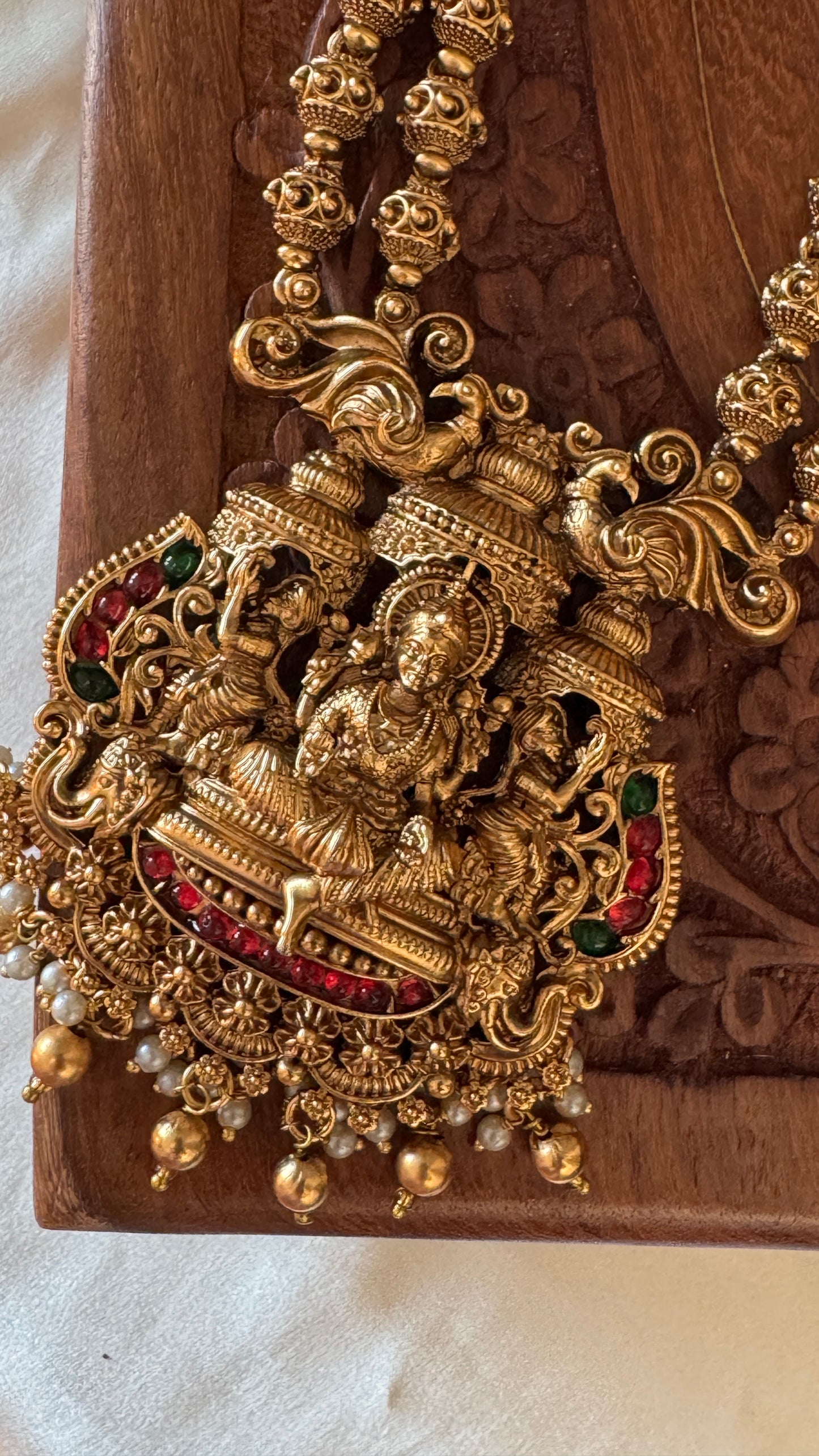 Antique Gold-Plated South Indian Temple Haram Set