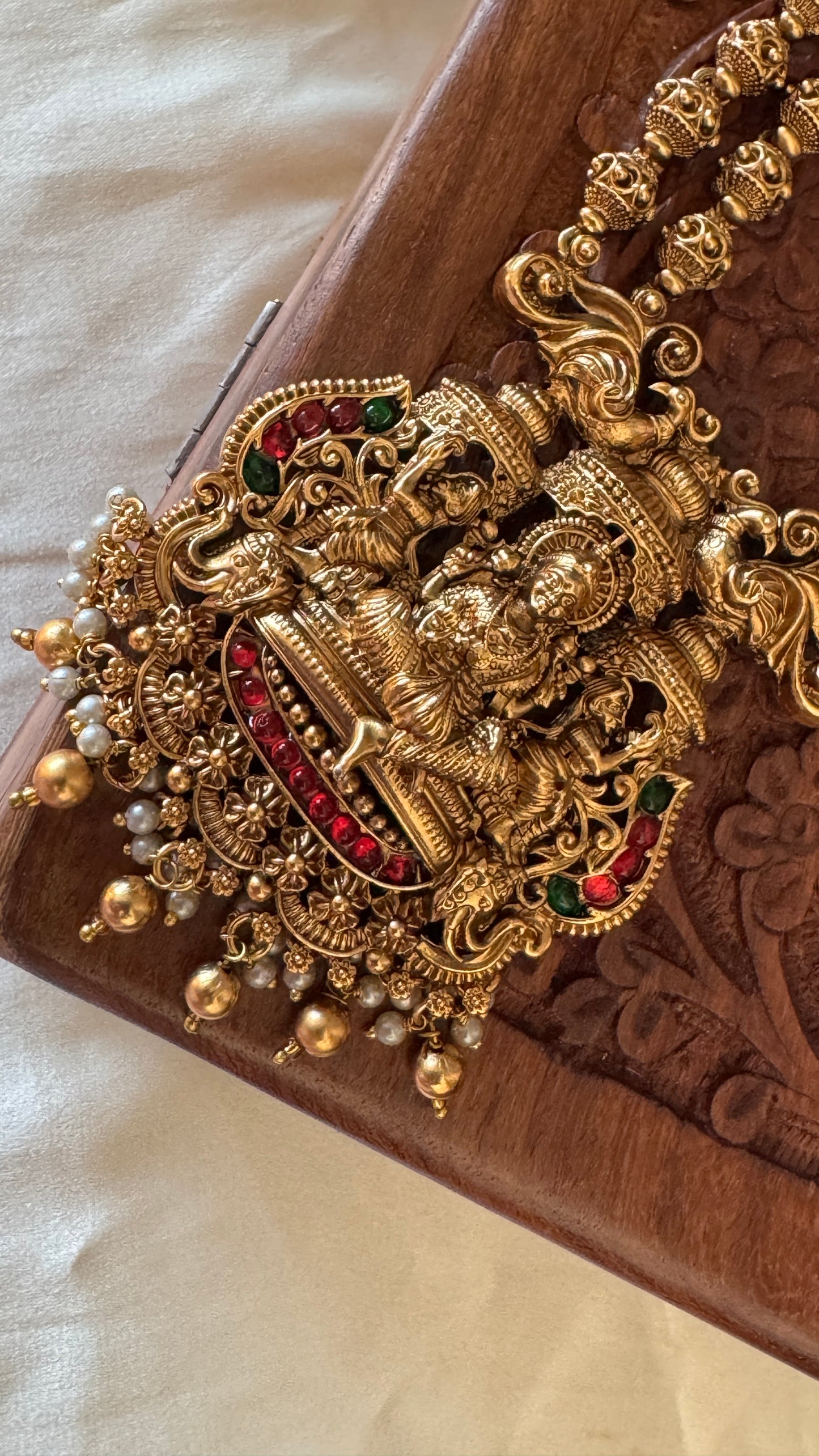 Antique Gold-Plated South Indian Temple Haram Set