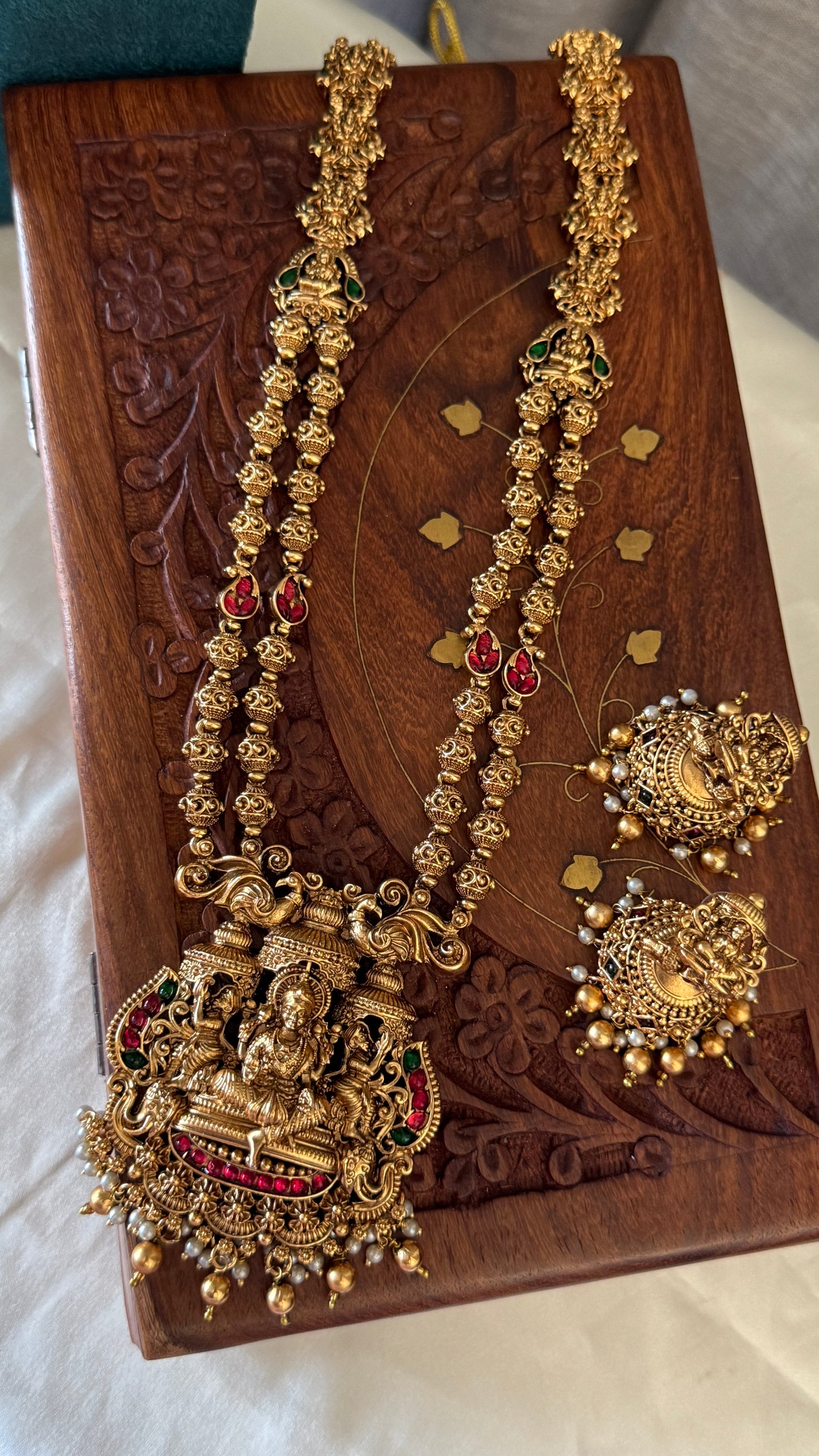 Antique Gold-Plated South Indian Temple Haram Set