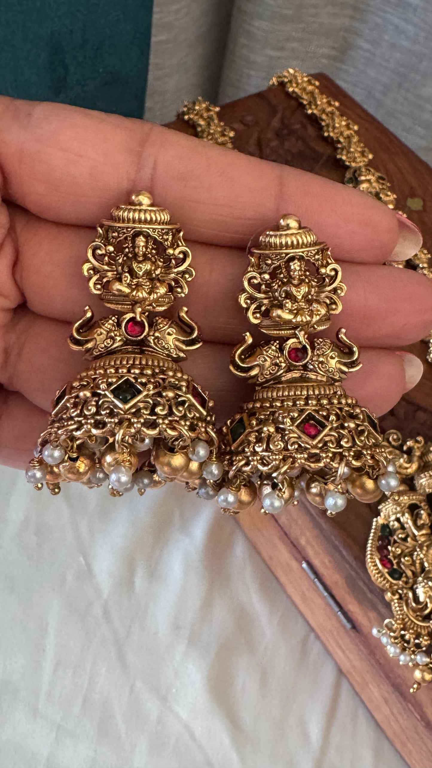 Antique Gold-Plated South Indian Temple Haram Set