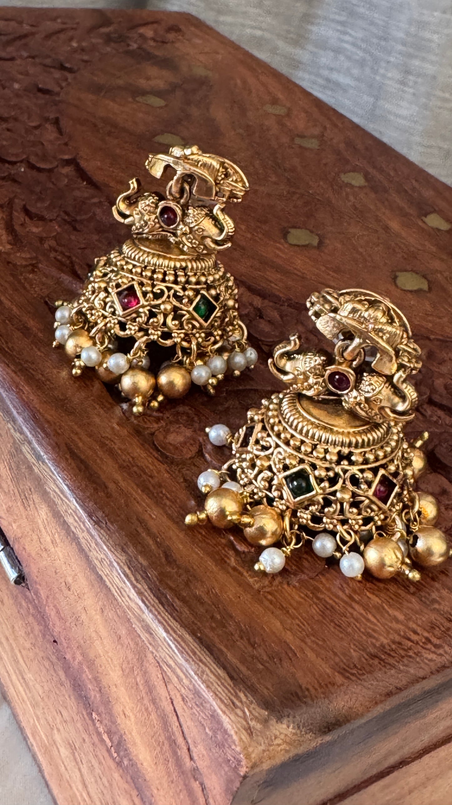 Antique Gold-Plated South Indian Temple Haram Set