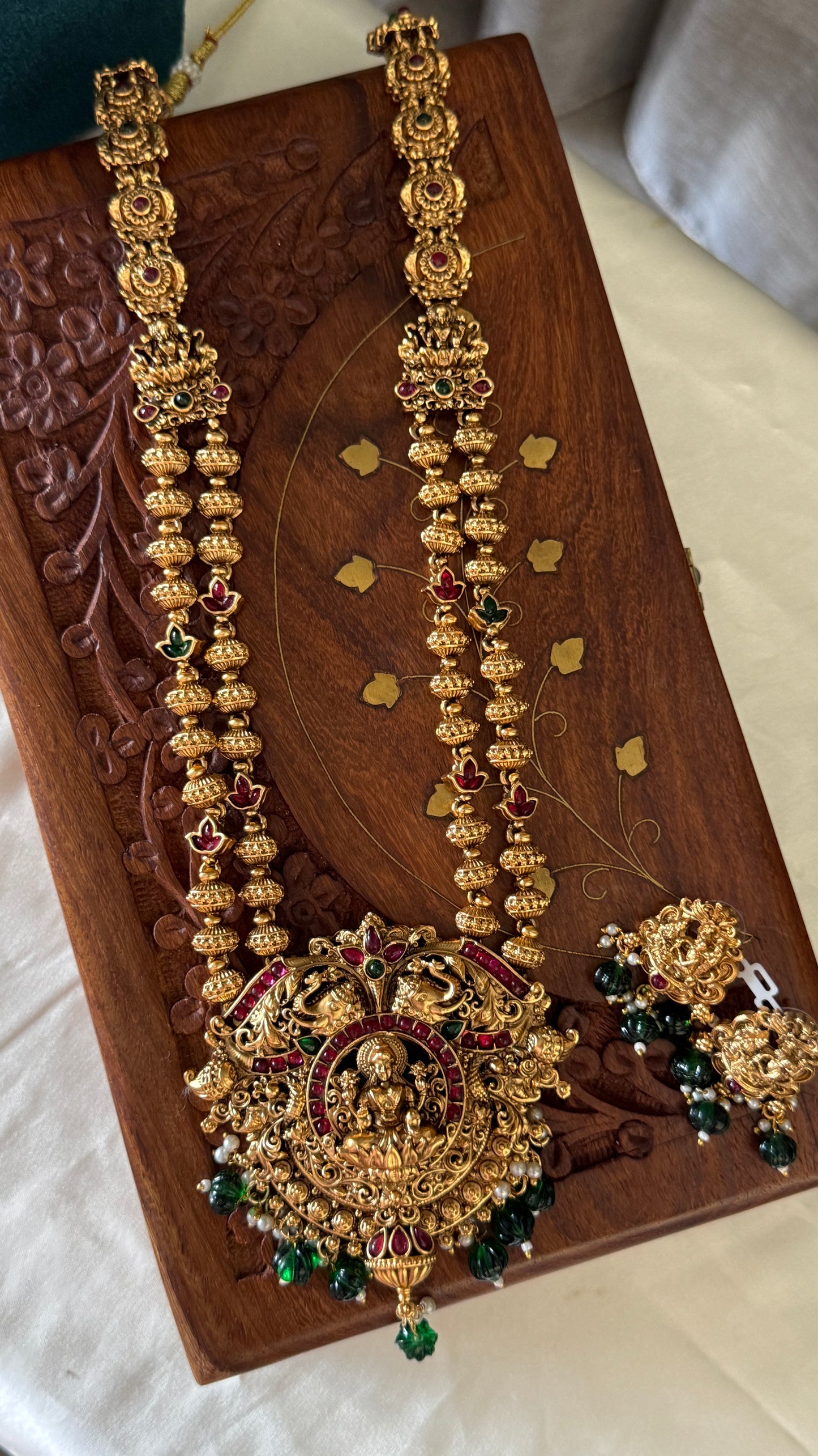 Antique Gold-Plated South Indian Temple Haram Set