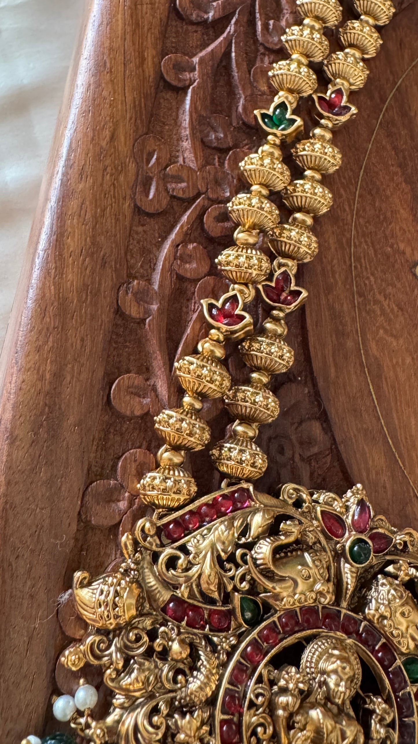 Antique Gold-Plated South Indian Temple Haram Set