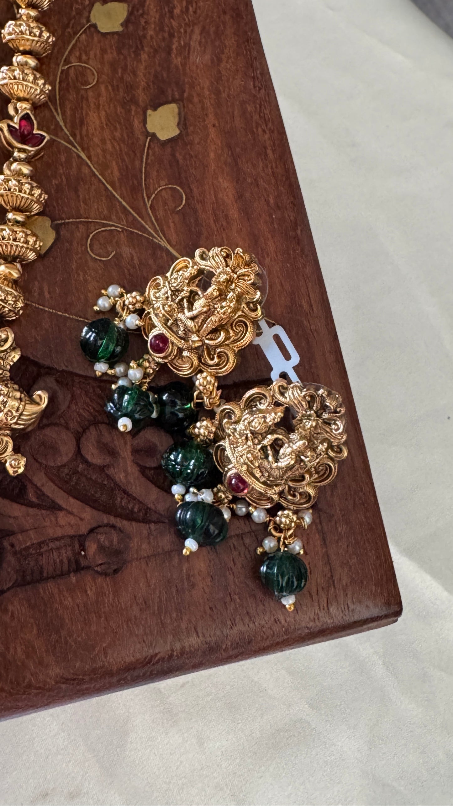 Antique Gold-Plated South Indian Temple Haram Set