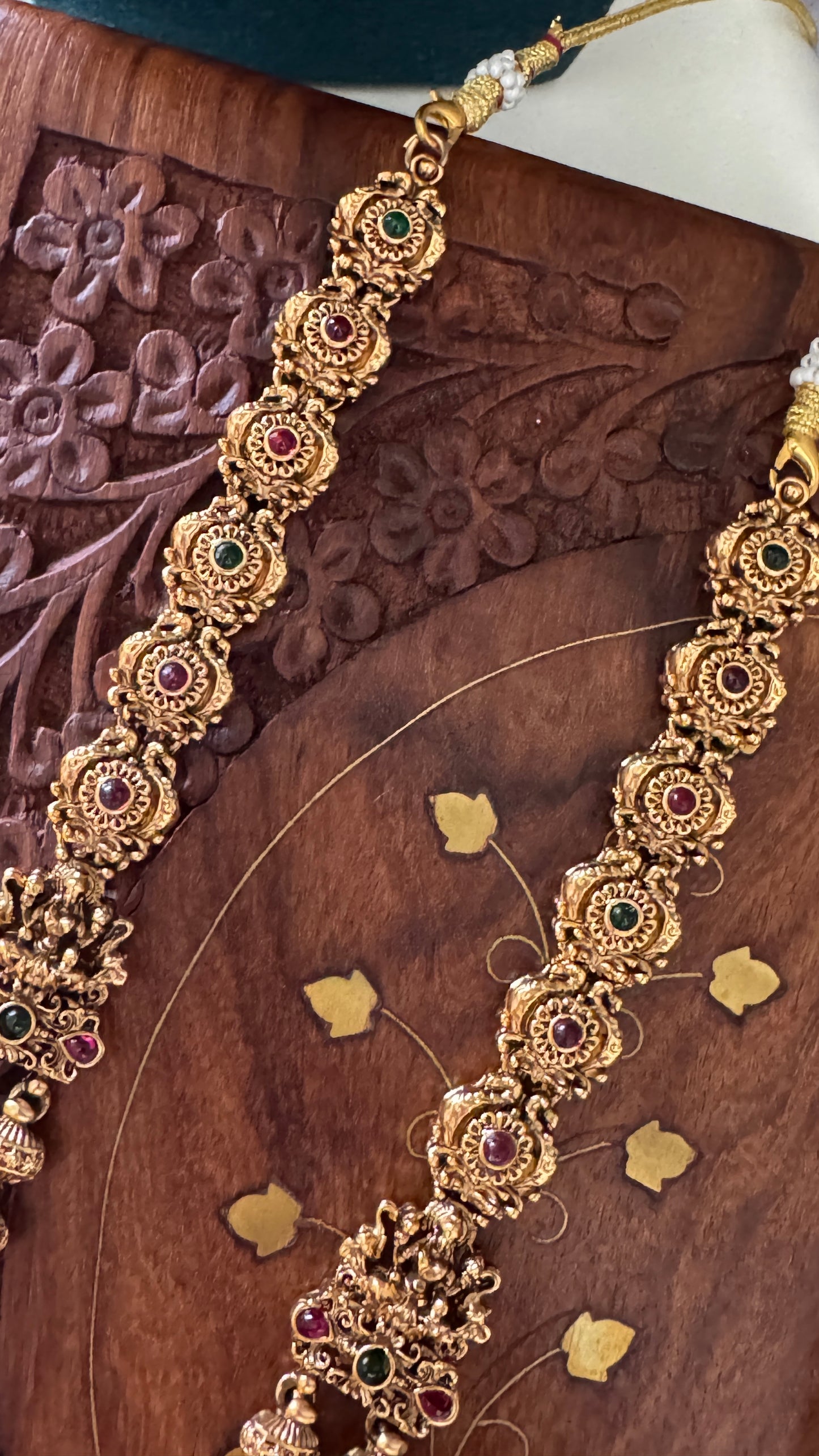 Antique Gold-Plated South Indian Temple Haram Set