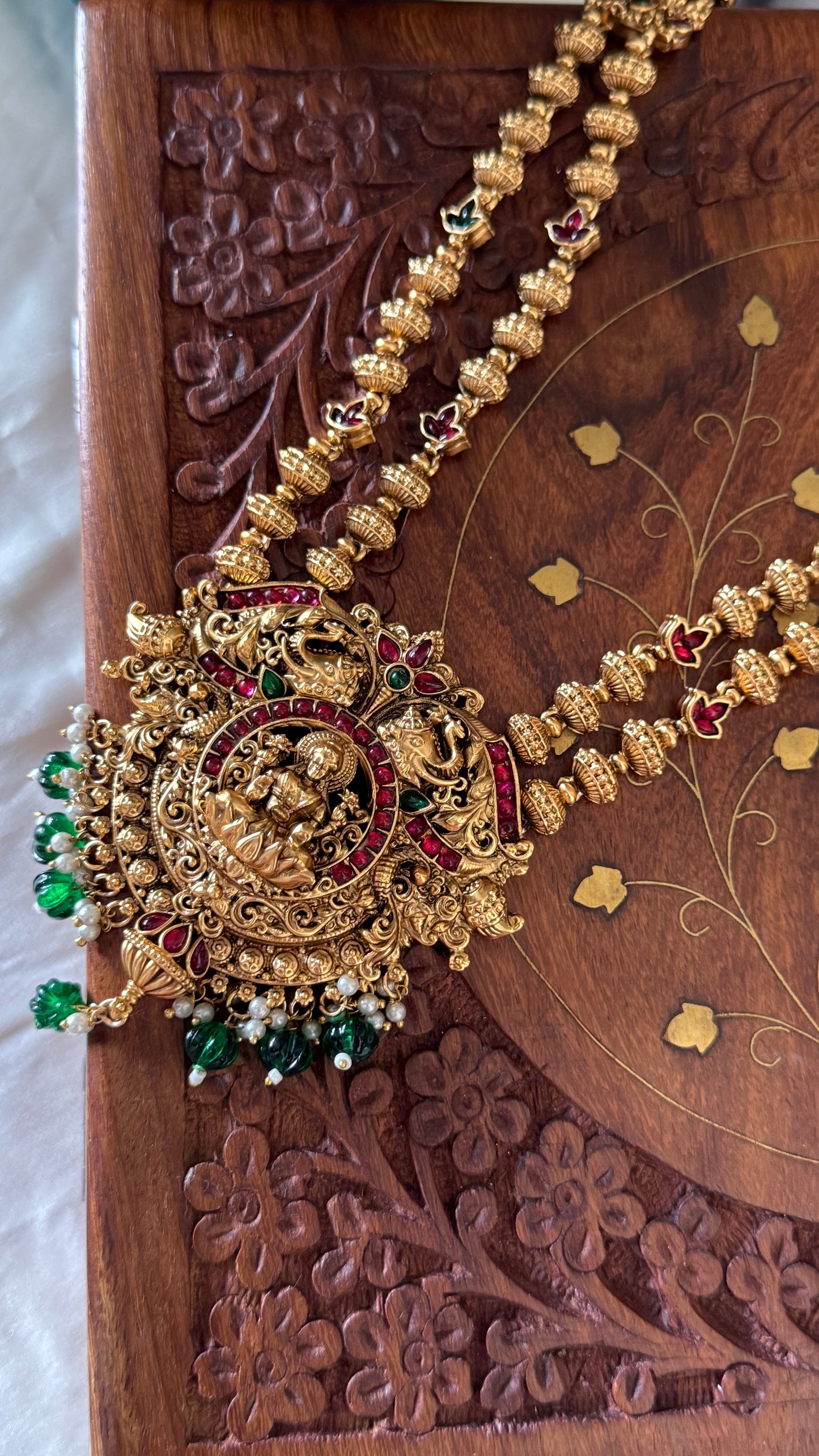Antique Gold-Plated South Indian Temple Haram Set