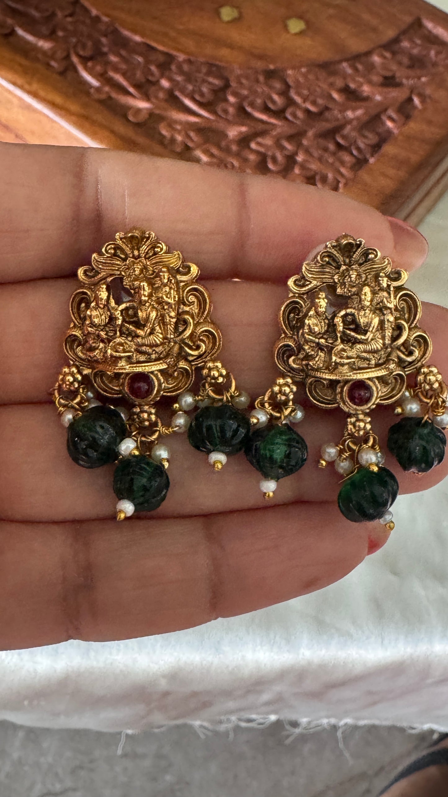 Antique Gold-Plated South Indian Temple Haram Set