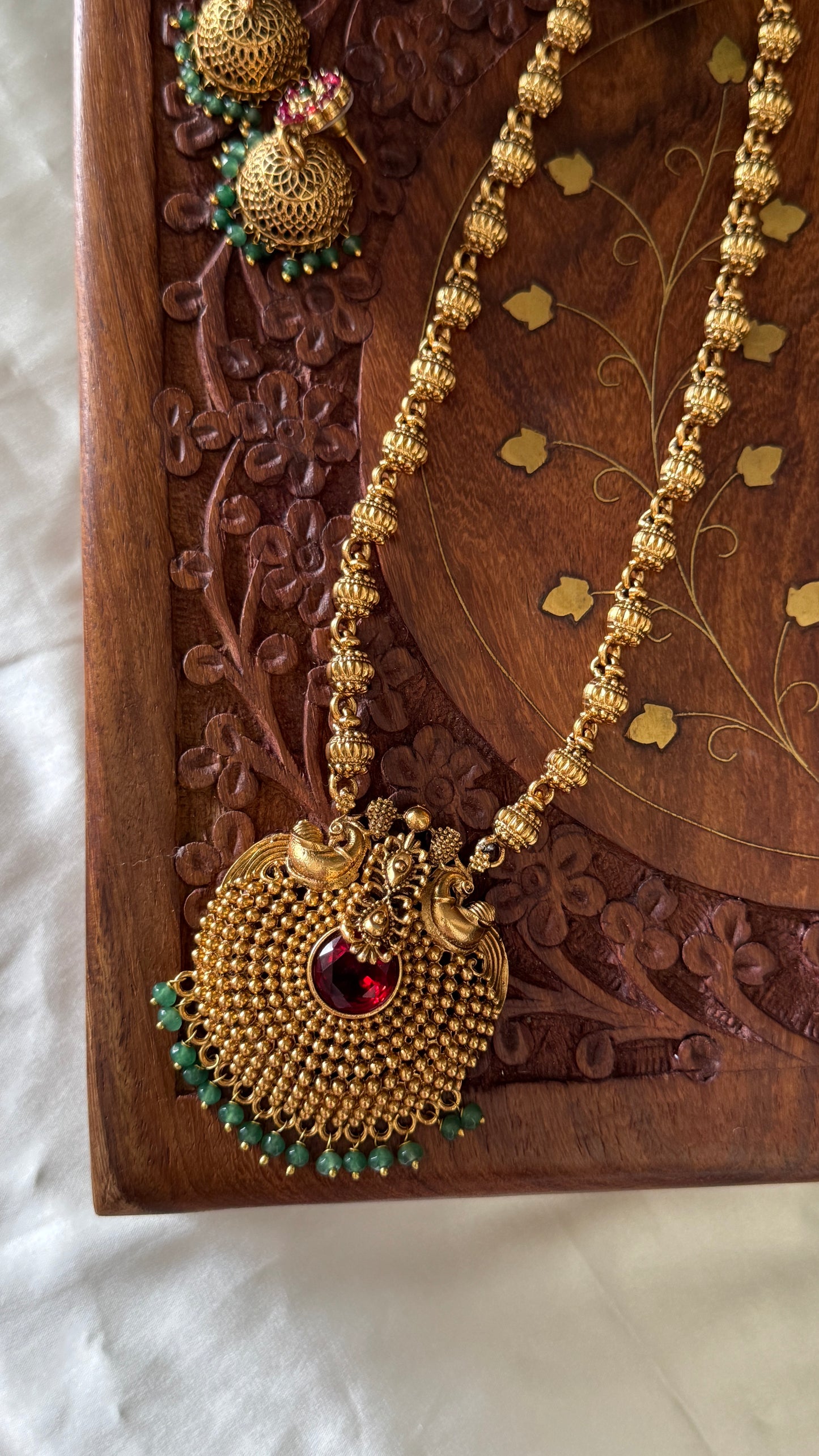 Antique Gold-Plated Temple Necklace Set