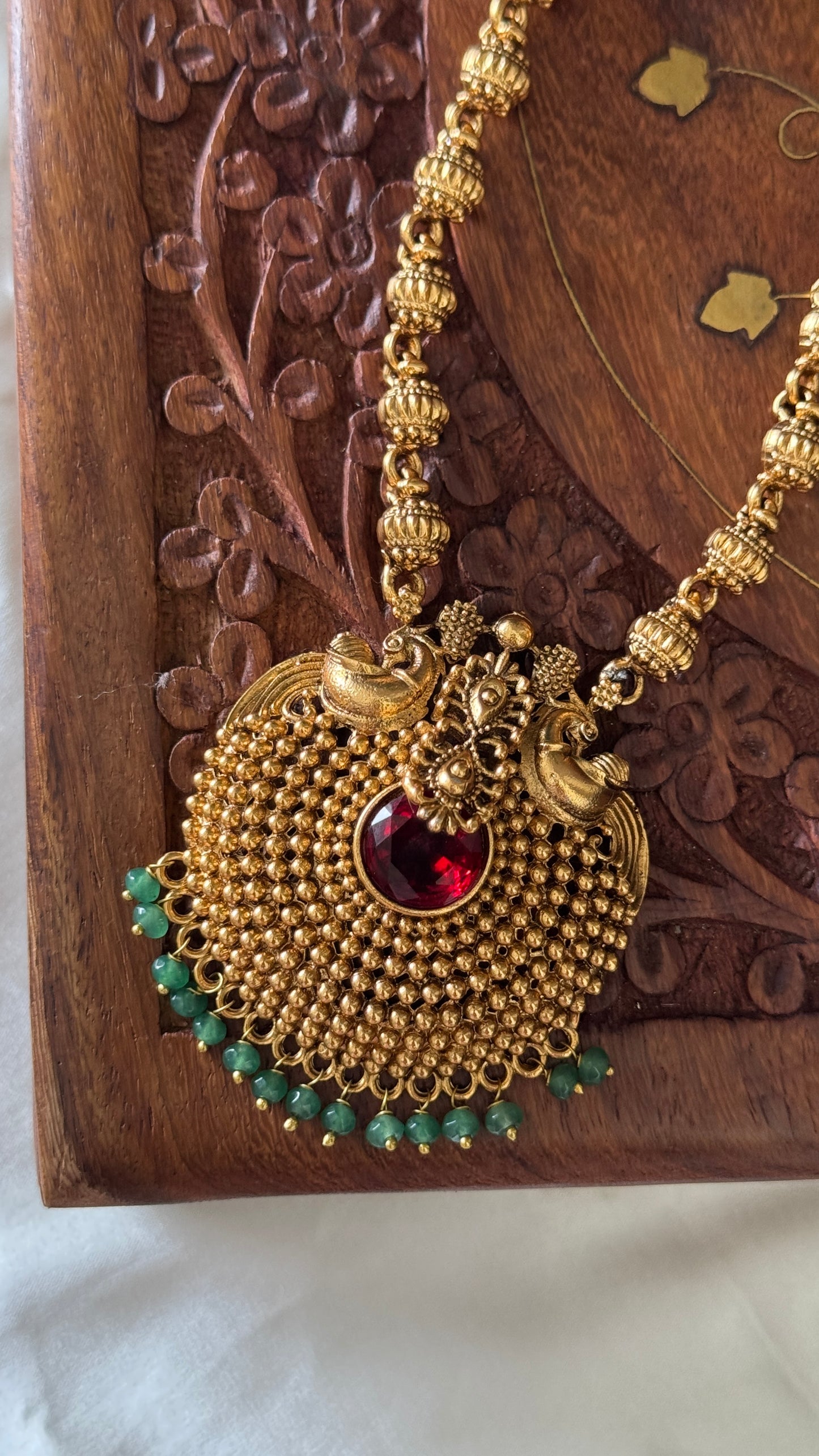 Antique Gold-Plated Temple Necklace Set