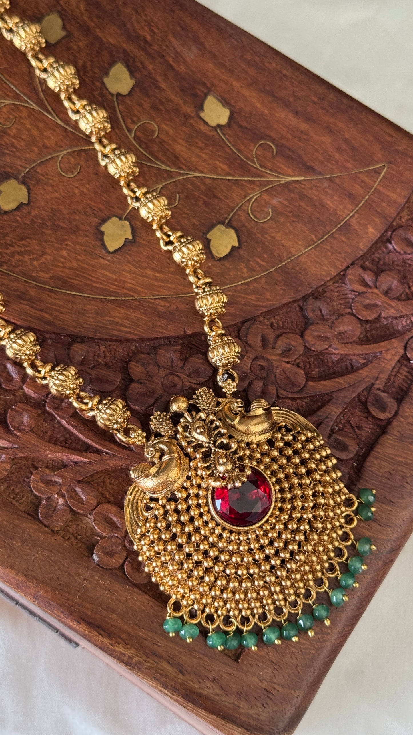 Antique Gold-Plated Temple Necklace Set