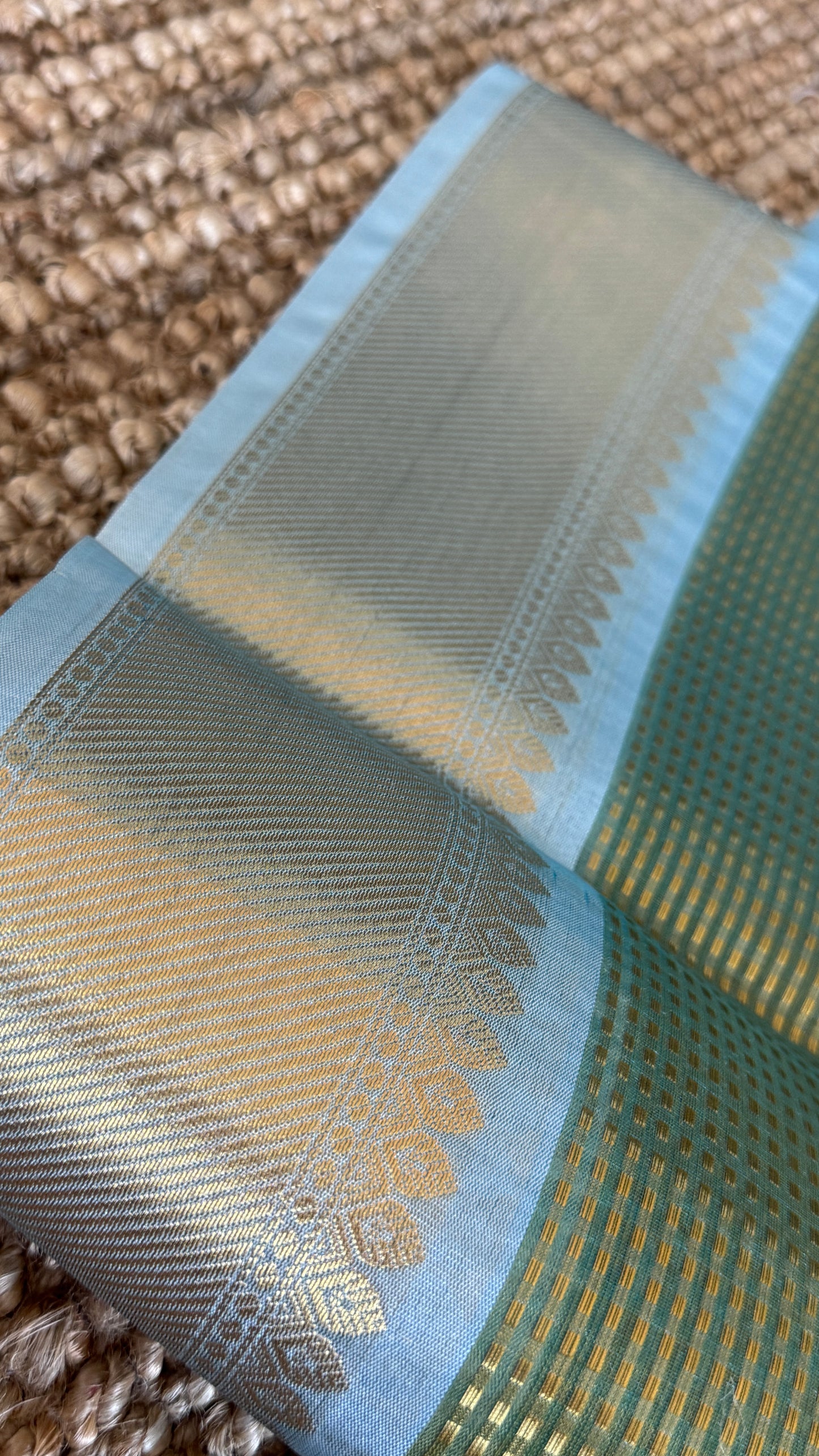 Green Semi Tissue Silk Saree with Baby Green Border