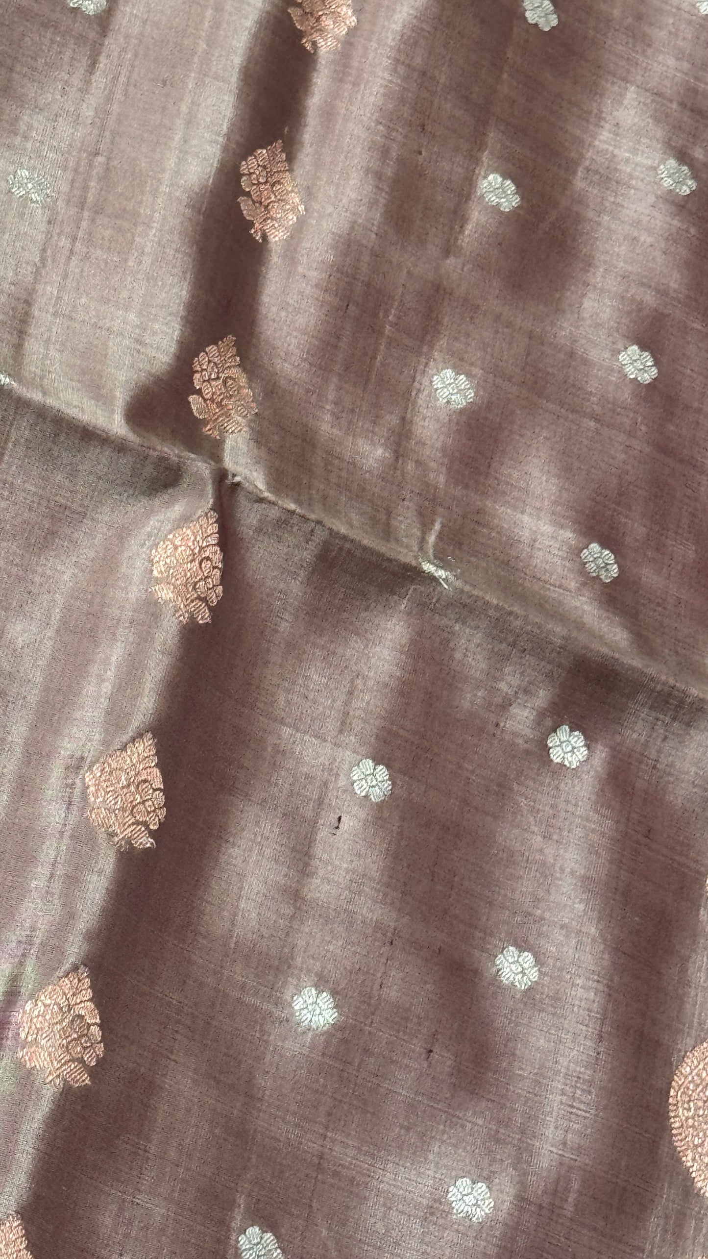 PURE SOFT SILK HANDLOOM SAREE – Nude with Maroon and Rose Gold Border