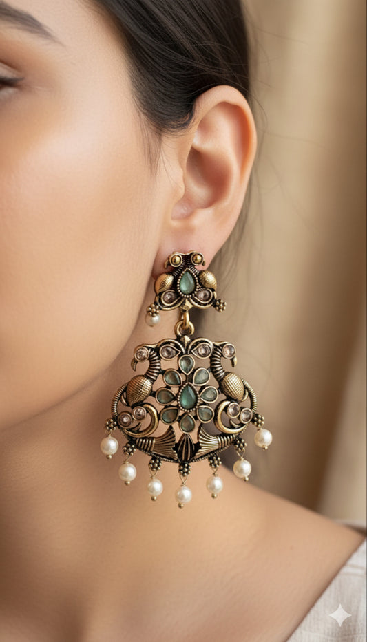 Gorgeous Designer Hangings Set - Mint Green Stone