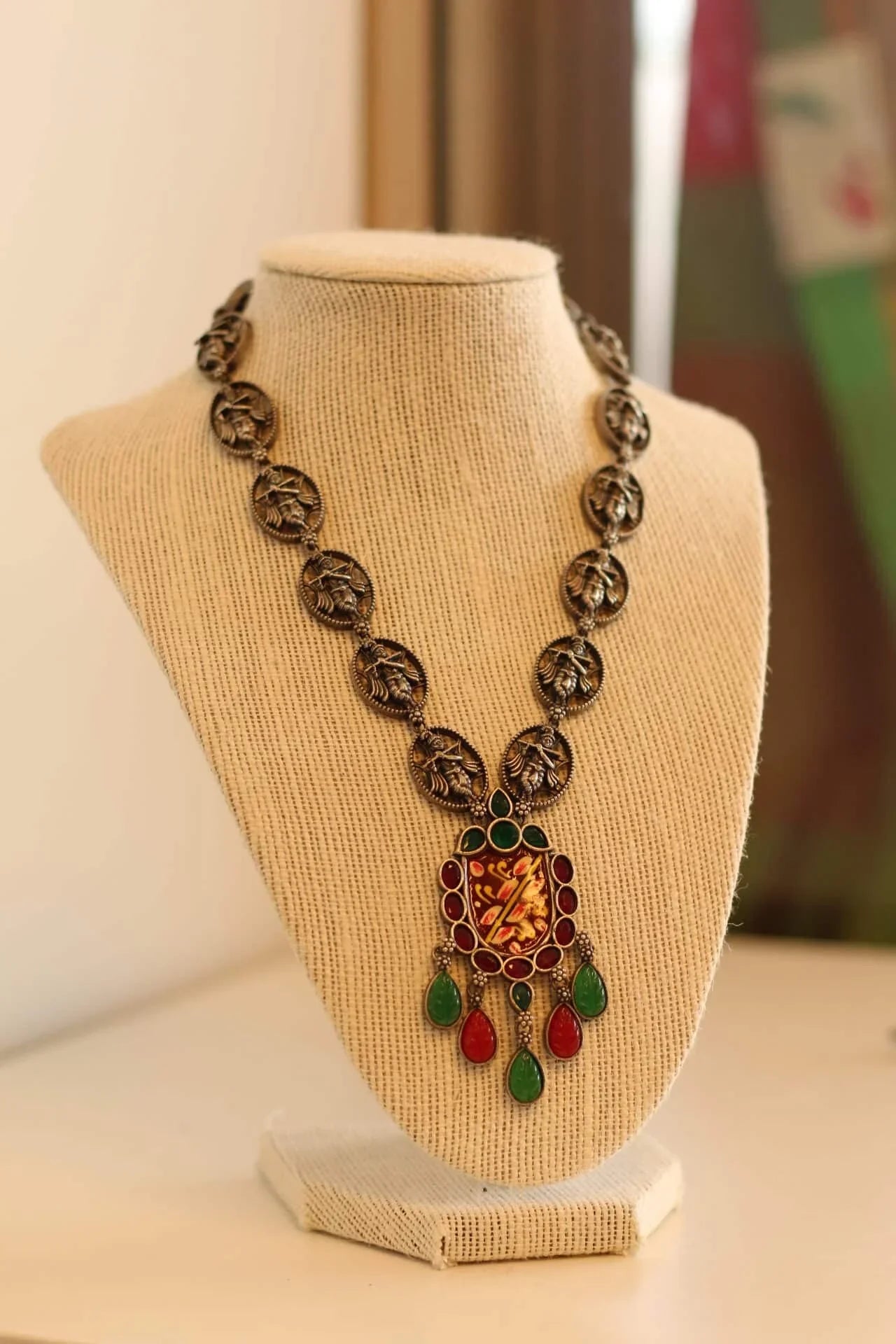 Beautiful German silver Krishna necklace set