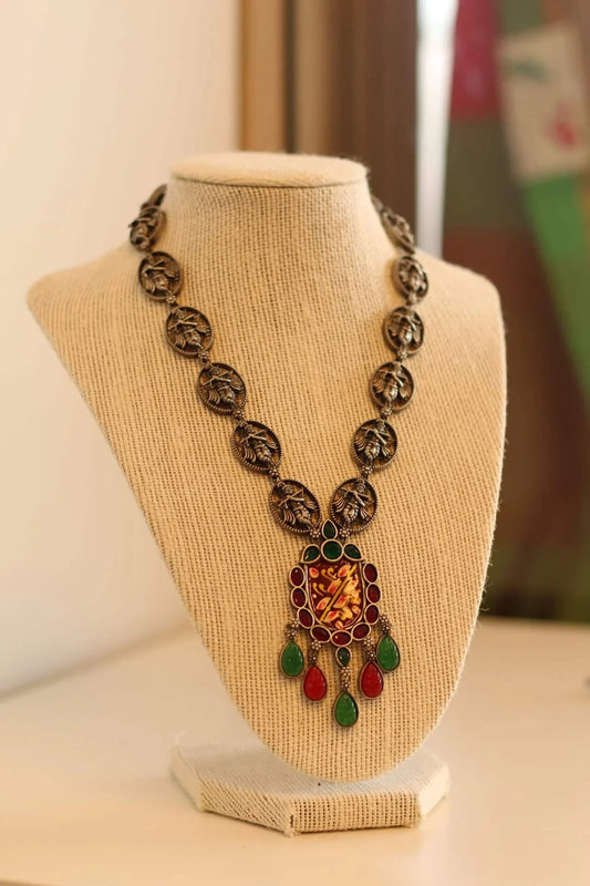 Beautiful German silver Krishna necklace set