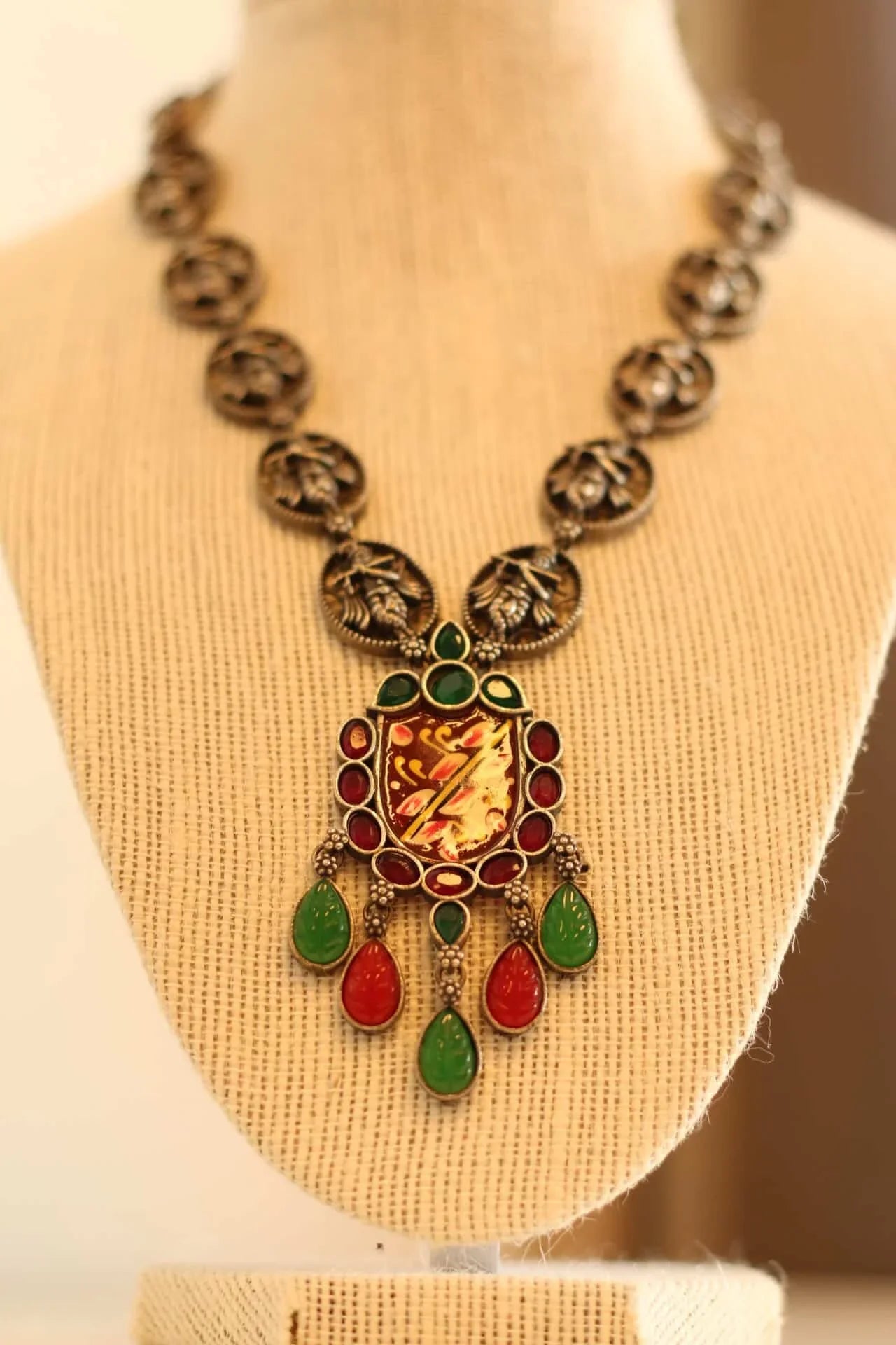 Beautiful German silver Krishna necklace set
