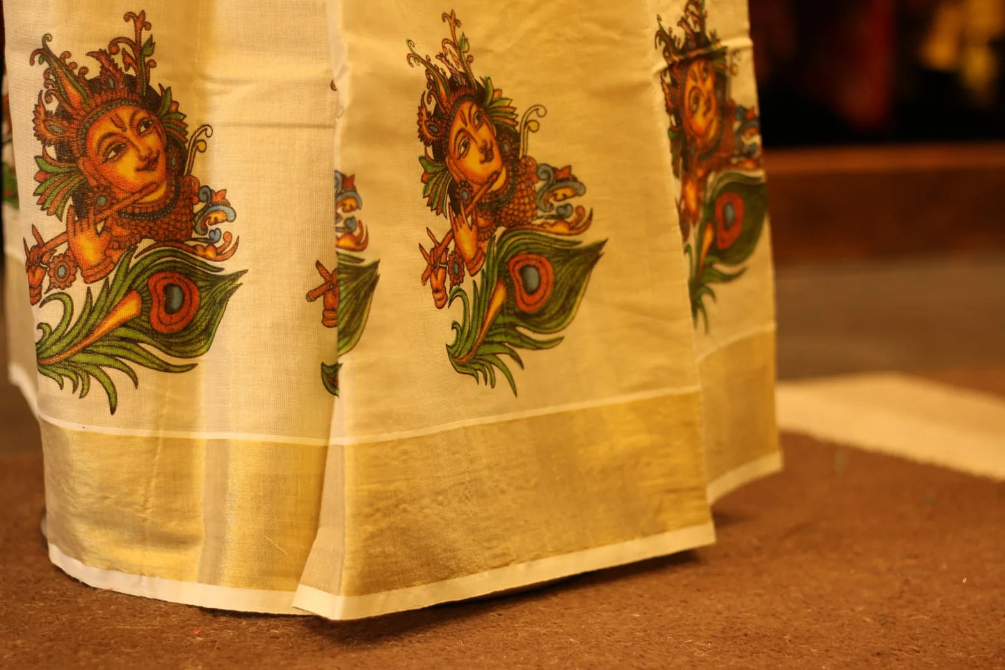 Girls Onam Skirt and Top in Silk