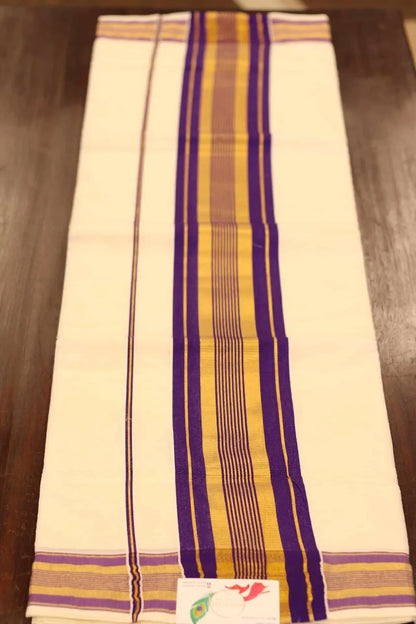 Onam Set Saree – Purple color border