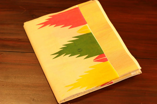 Onam saree with gold and temple border prints