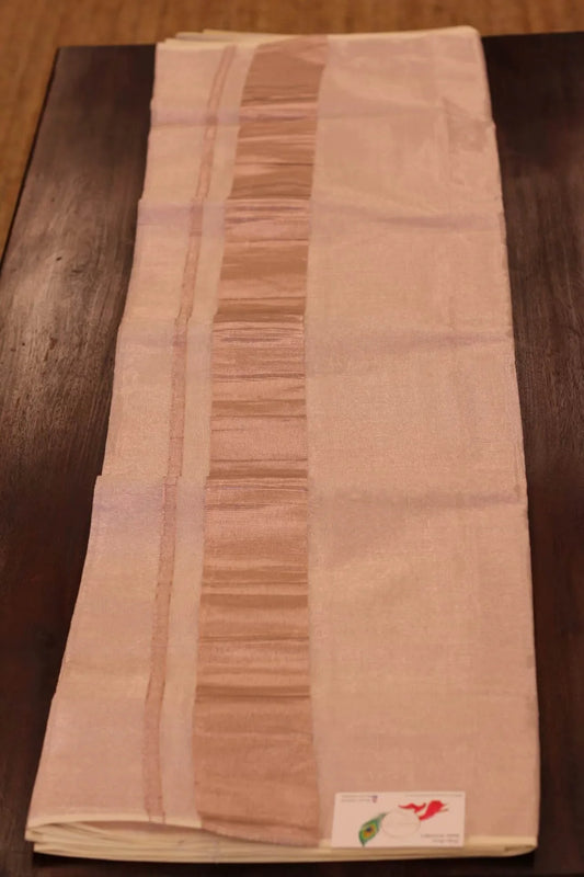 Onam Rose Gold borderless Saree
