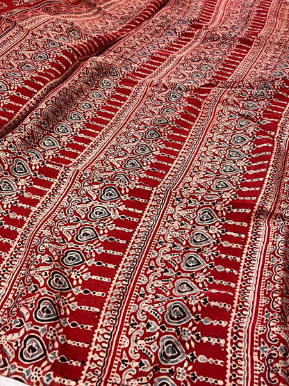 Pure Modal silk with Ajrakh prints – Maroon