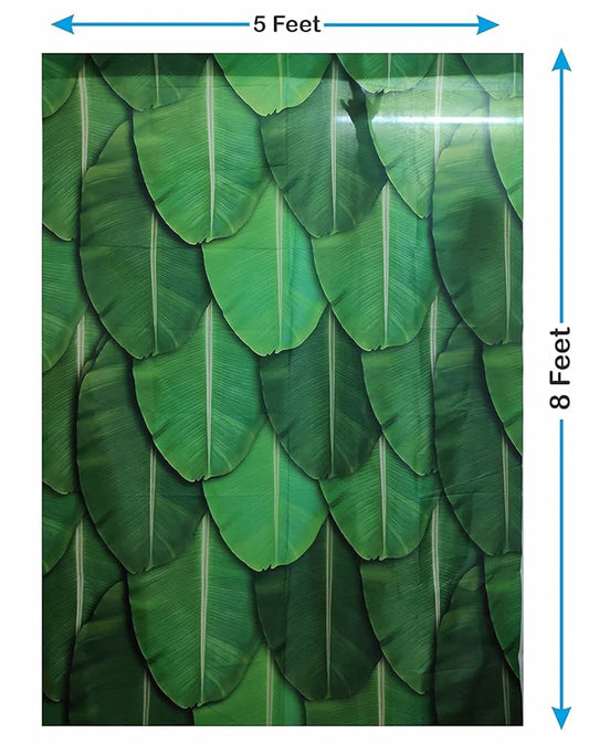 Banana Leaf with Flower Backdrop Cloth – 8x5 ft