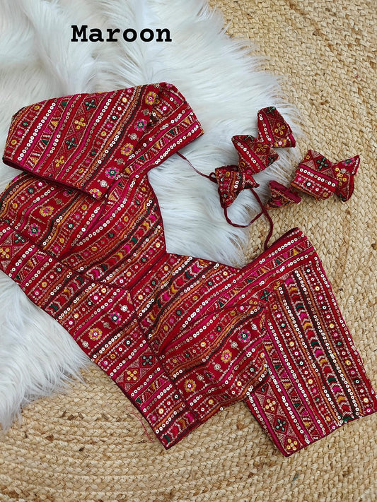 GEORGETTE BEAUTIFUL HANDWORK BLOUSE - Pink