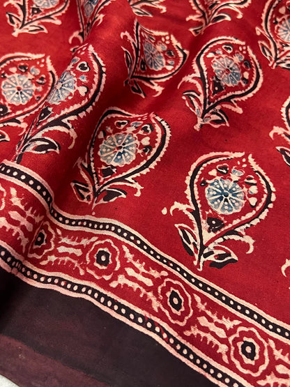 Pure Modal silk with Ajrakh prints – Maroon